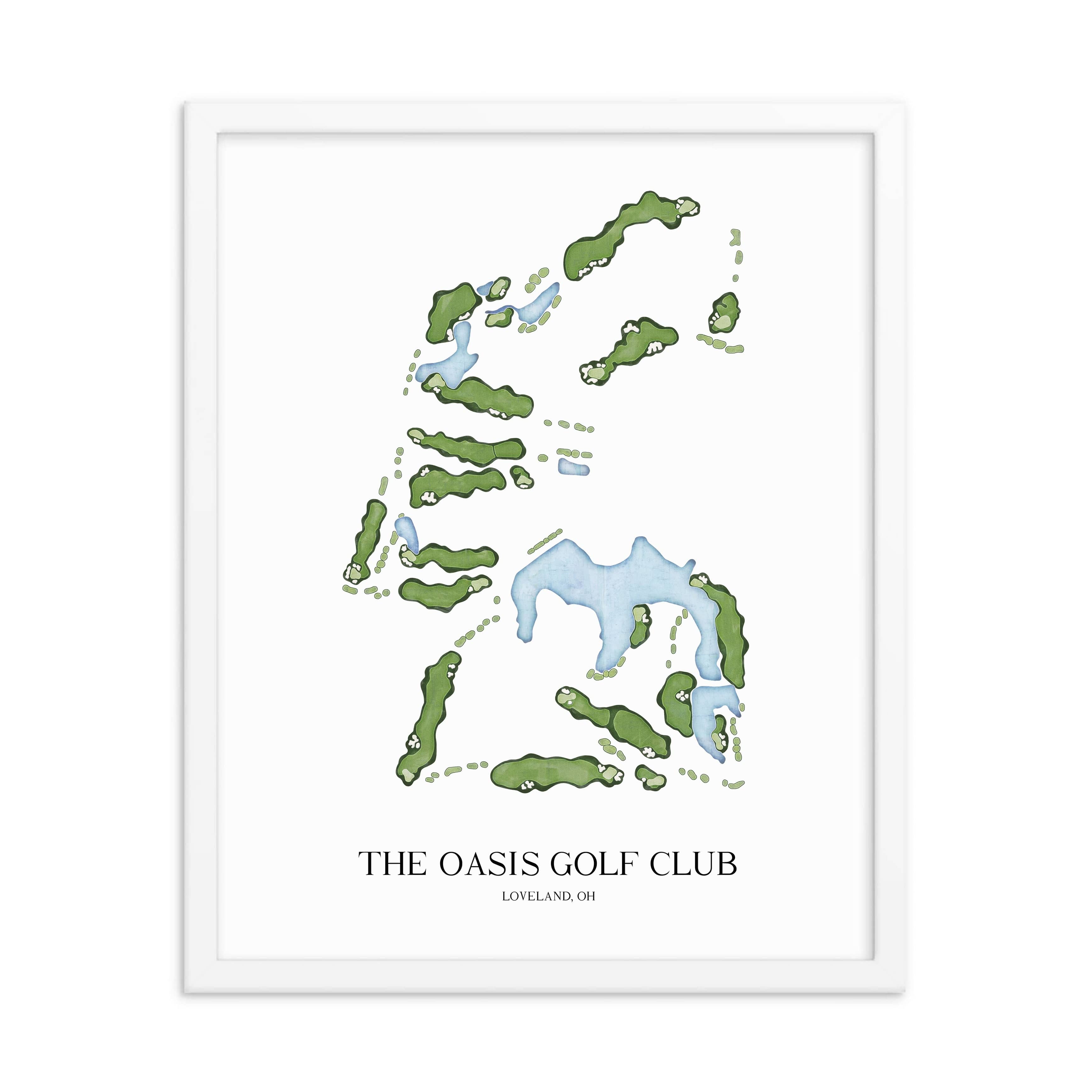 The 19th Hole Golf Shop - Golf Course Prints -  The Oasis Golf Club Golf Course Map Golf Map