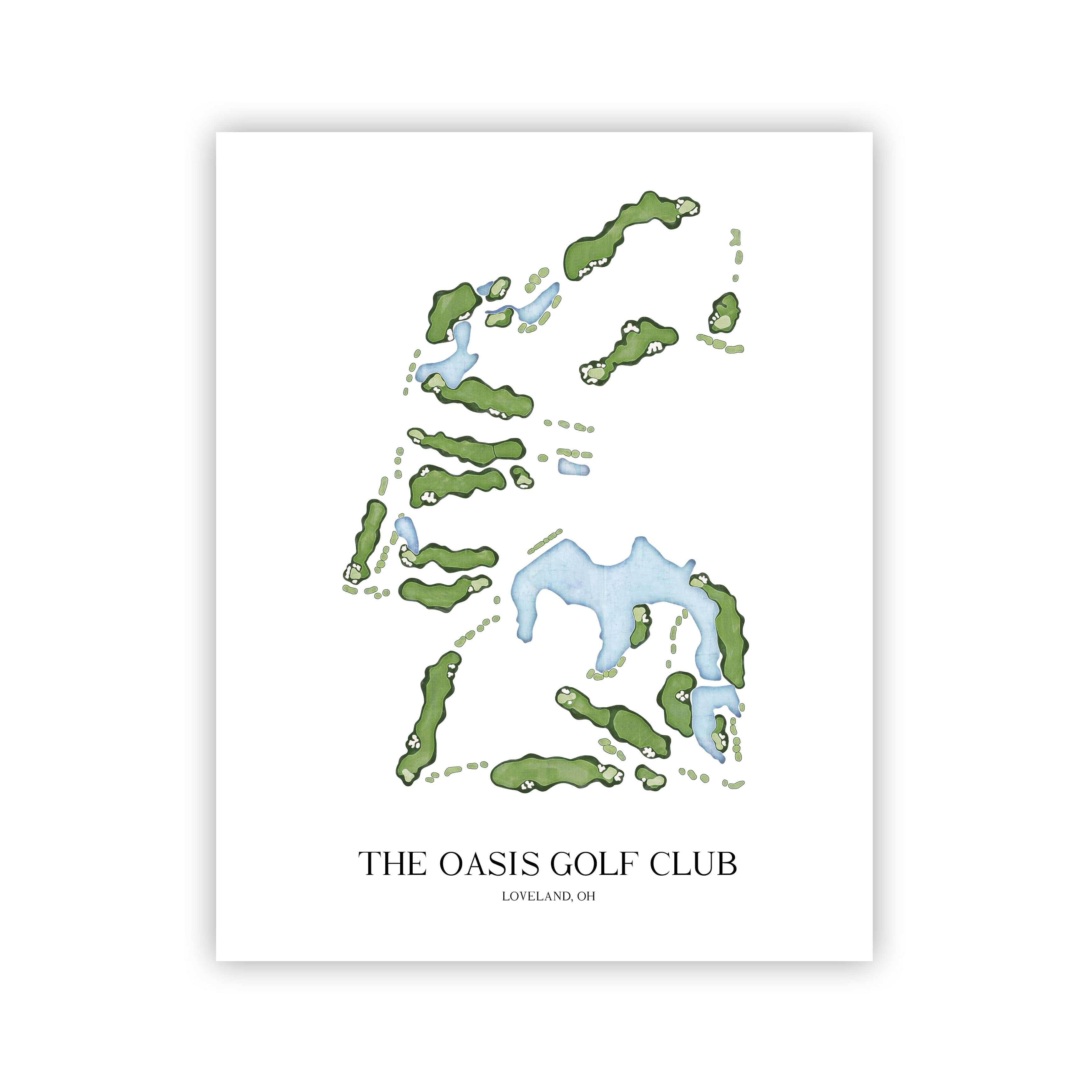 The 19th Hole Golf Shop - Golf Course Prints -  The Oasis Golf Club Golf Course Map Golf Map