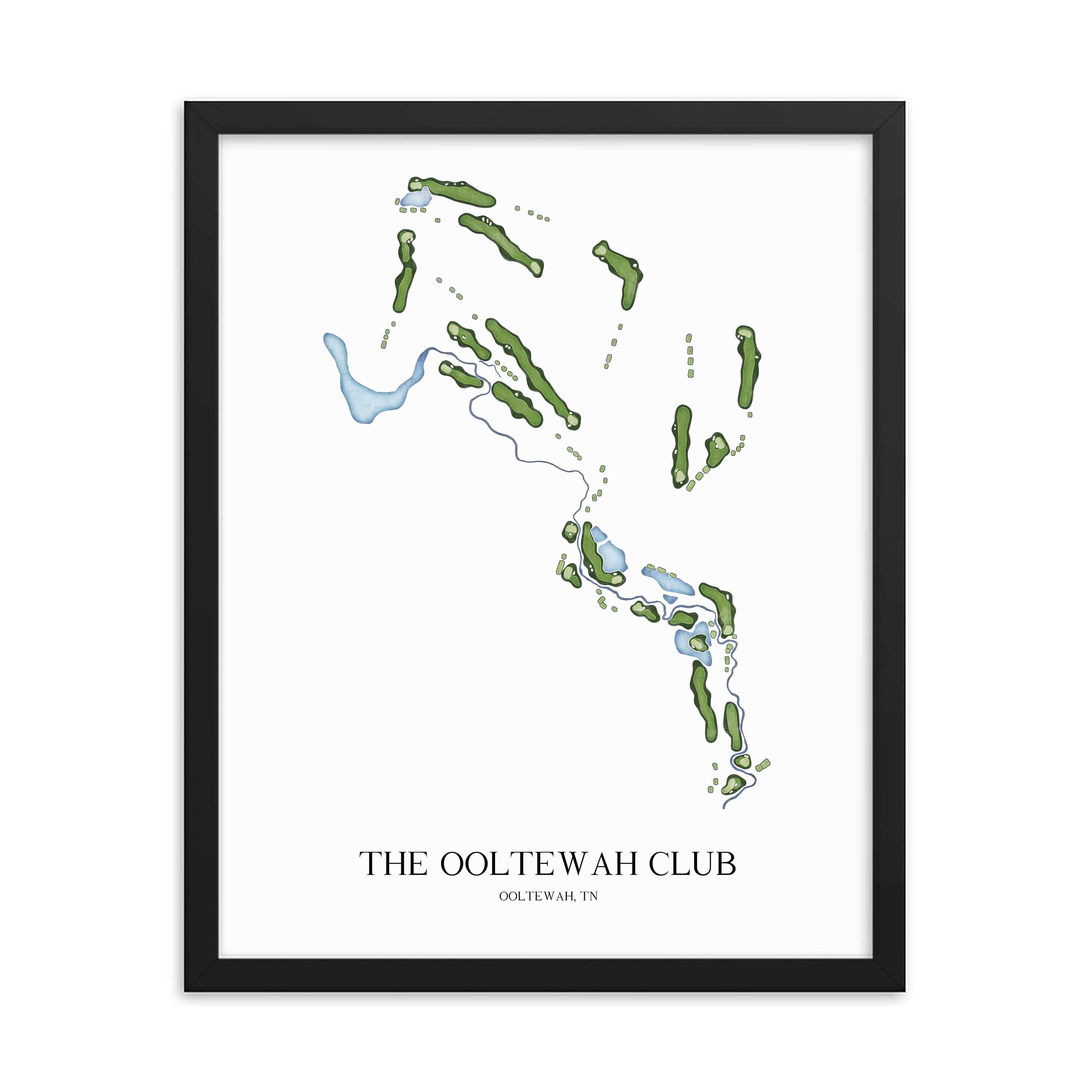 The 19th Hole Golf Shop - Golf Course Prints -  The Ooltewah Club Golf Course Map Golf Map