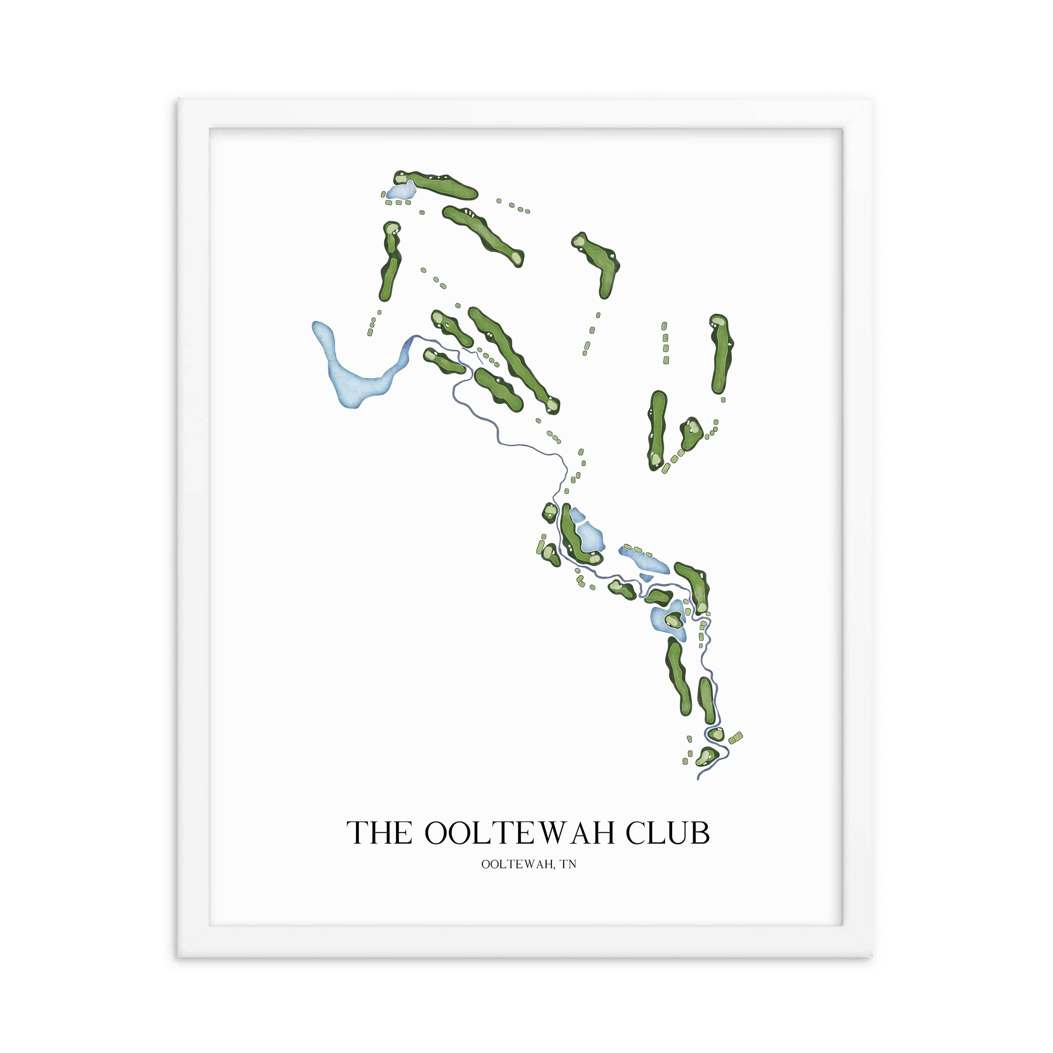 The 19th Hole Golf Shop - Golf Course Prints -  The Ooltewah Club Golf Course Map Golf Map