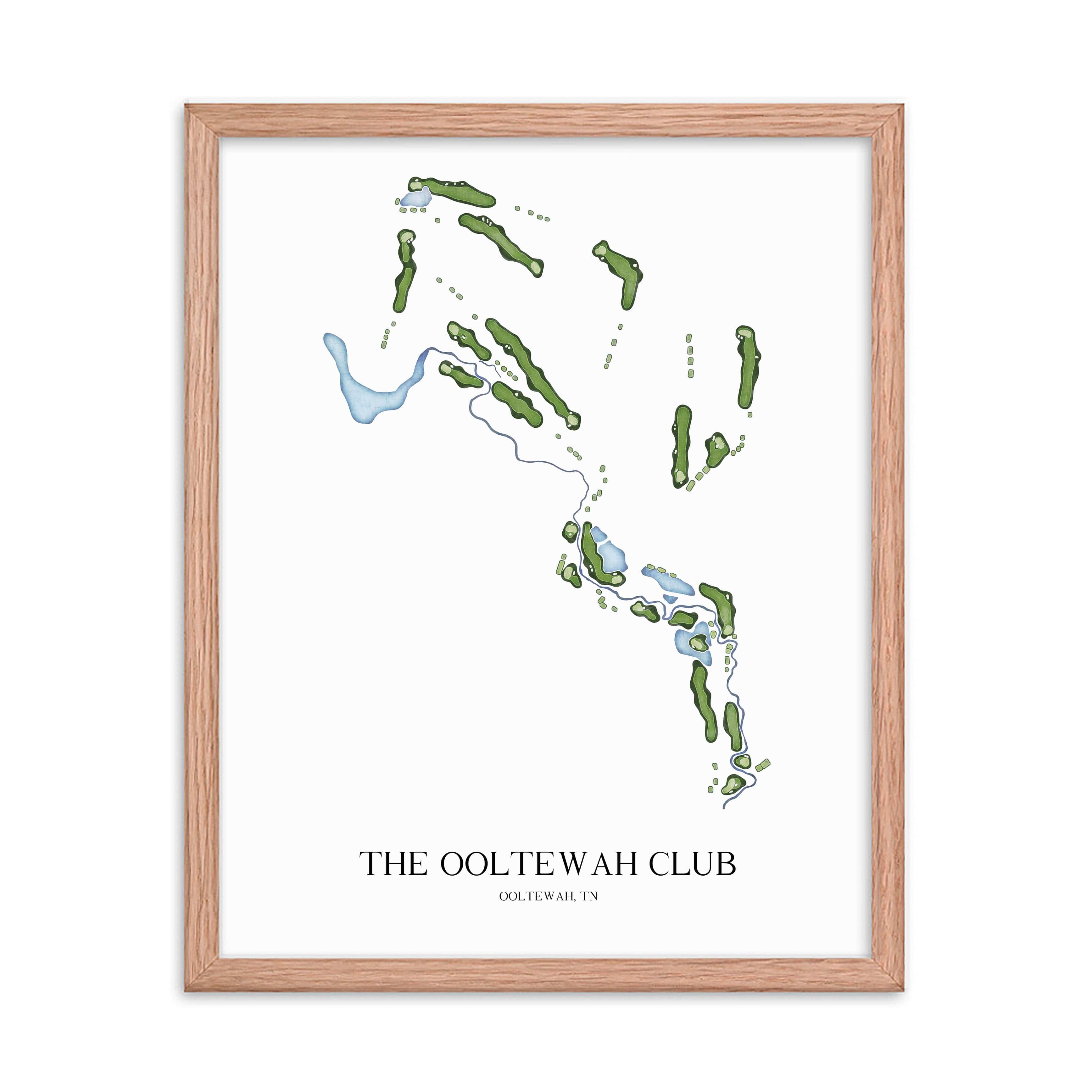 The 19th Hole Golf Shop - Golf Course Prints -  The Ooltewah Club Golf Course Map Golf Map