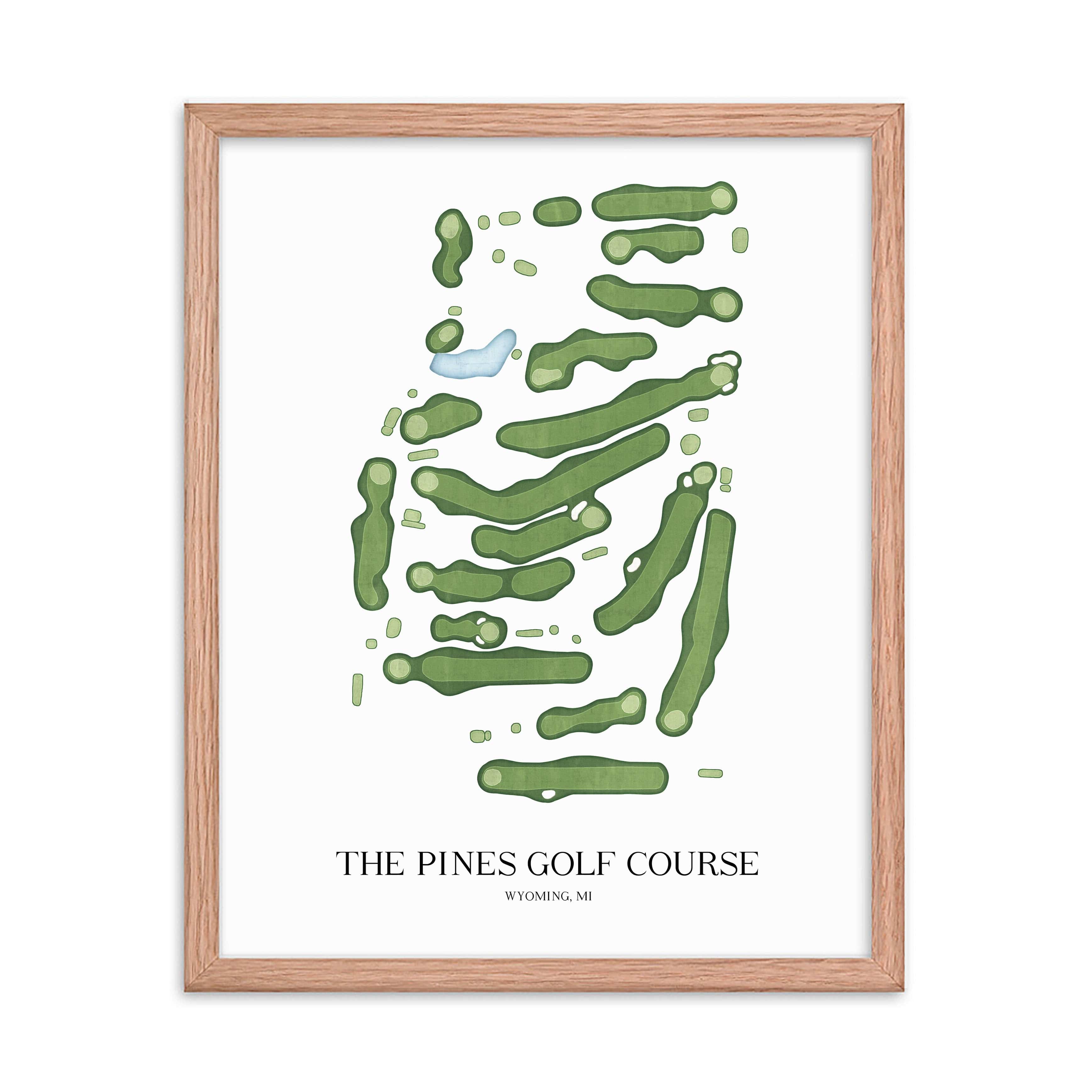 The 19th Hole Golf Shop - Golf Course Prints -  The Pines Golf Course Golf Course Map Golf Map