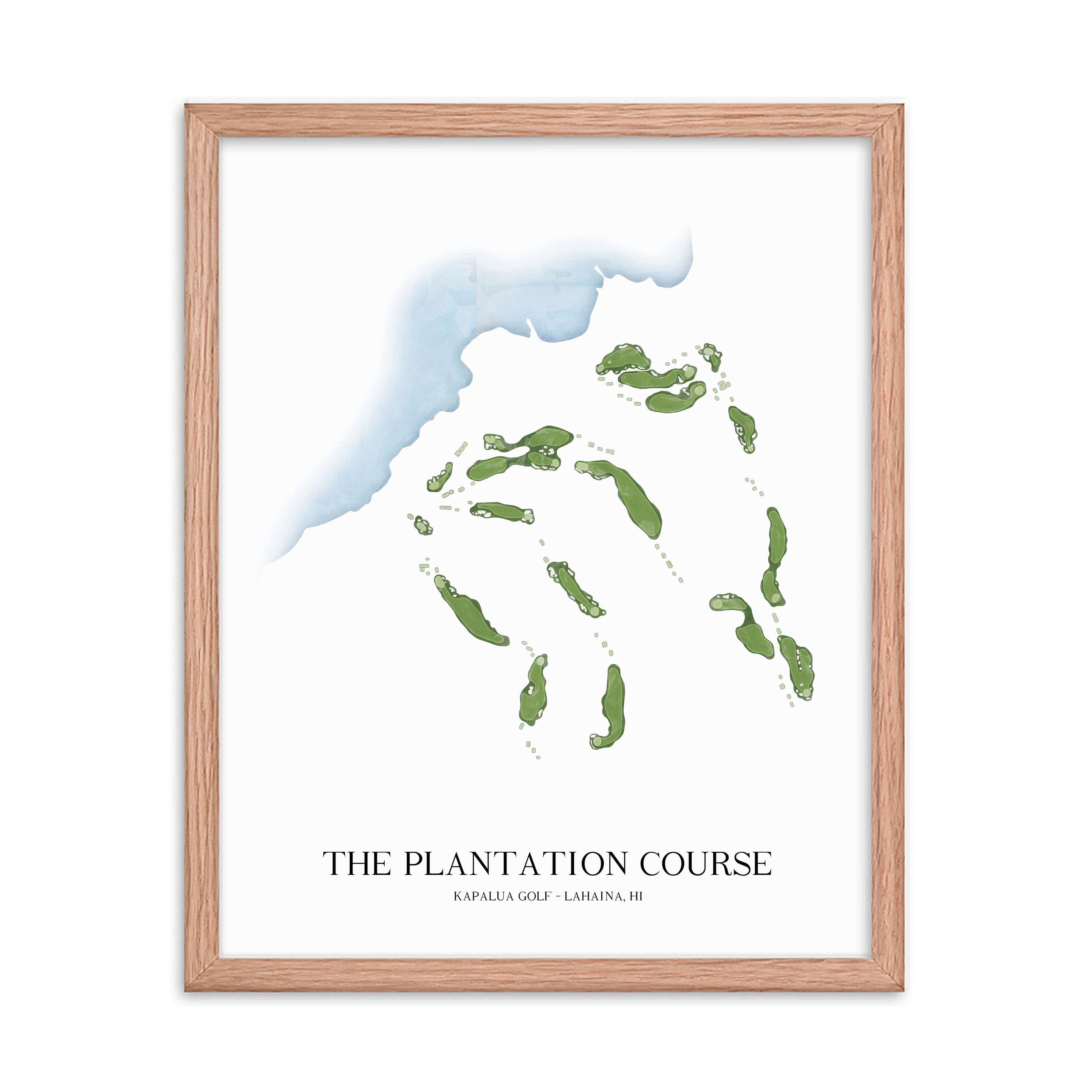 The 19th Hole Golf Shop - Golf Course Prints -  The Plantation Course - Kapalua Golf Course Map Golf Map