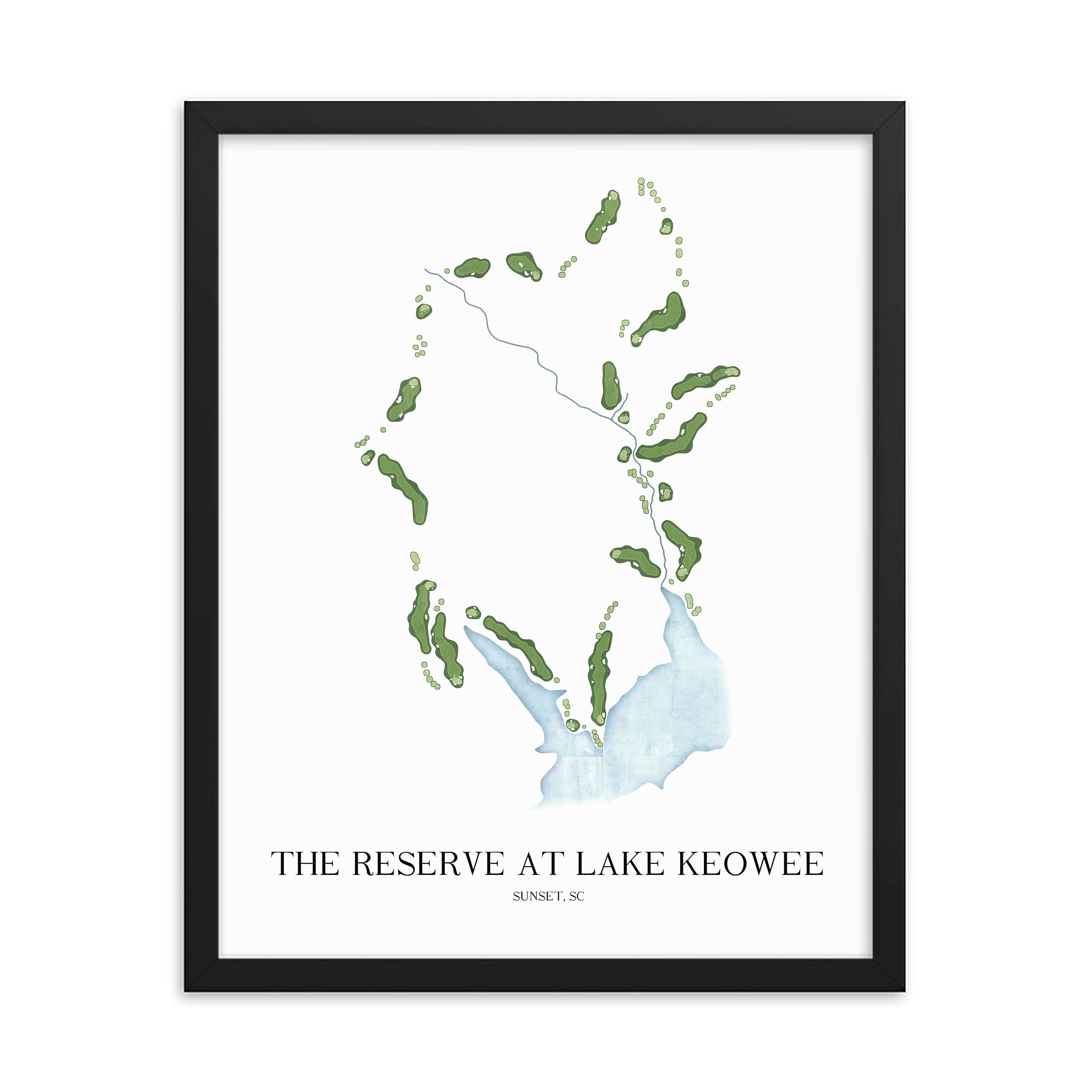 The 19th Hole Golf Shop - Golf Course Prints -  The Reserve at Lake Keowee Golf Course Map Golf Map