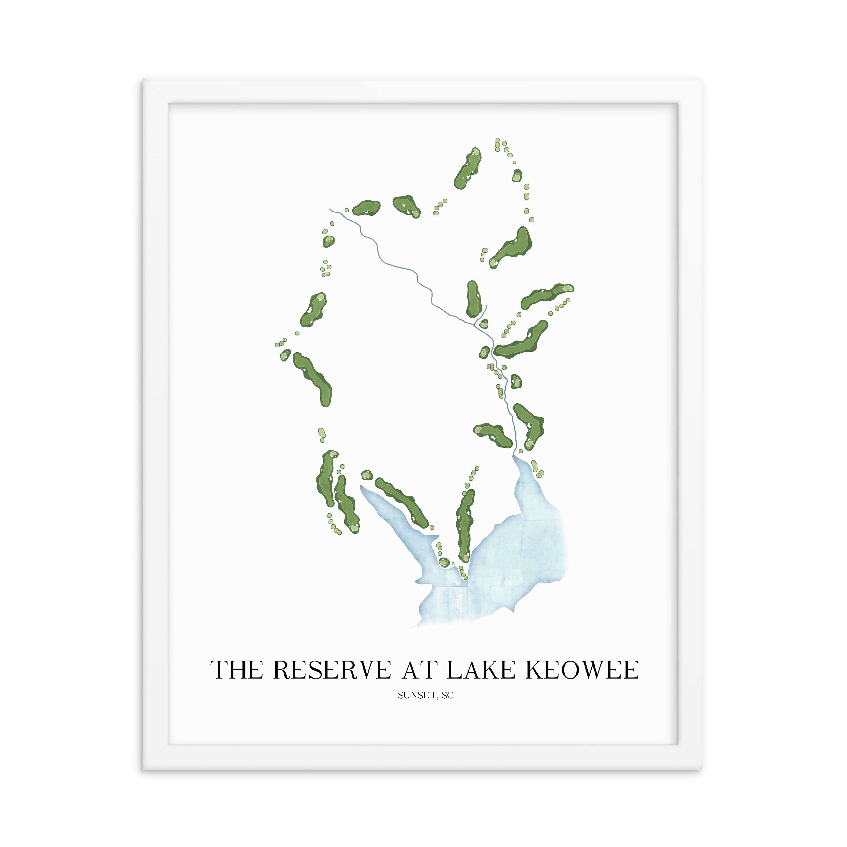 The 19th Hole Golf Shop - Golf Course Prints -  The Reserve at Lake Keowee Golf Course Map Golf Map