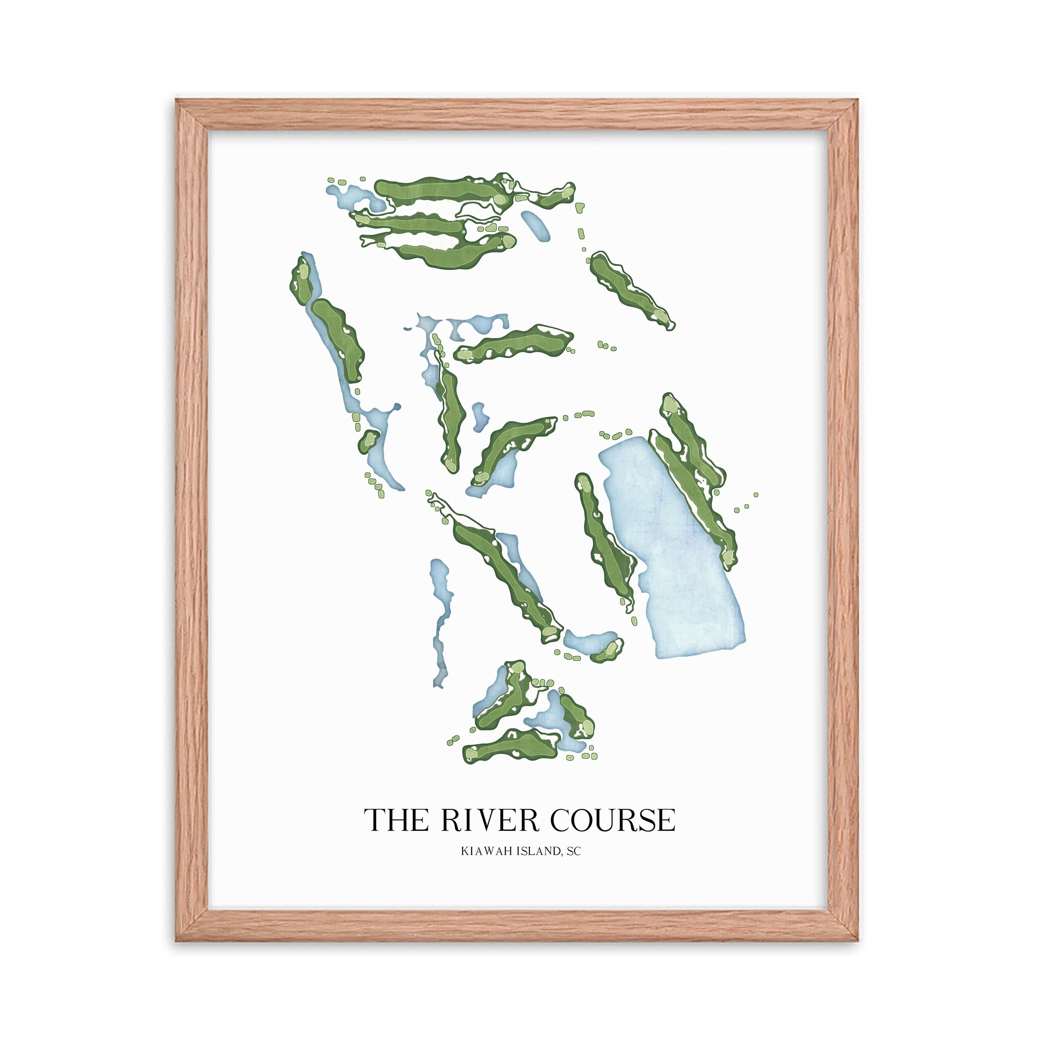 The 19th Hole Golf Shop - Golf Course Prints -  The River Course - Kiawah Golf Course Map Golf Map