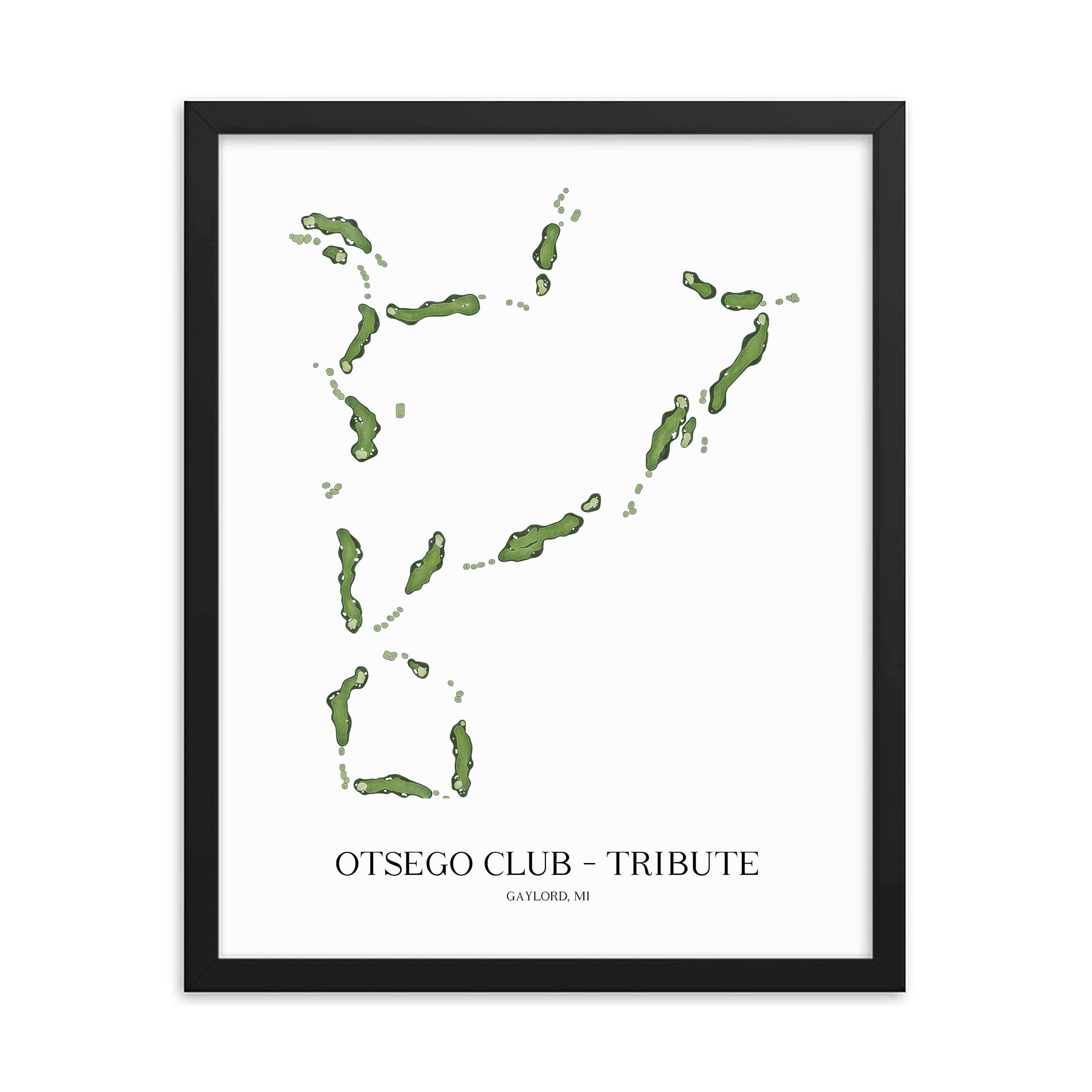 The 19th Hole Golf Shop - Golf Course Prints -  The Tribute Course Golf Course Map Golf Map