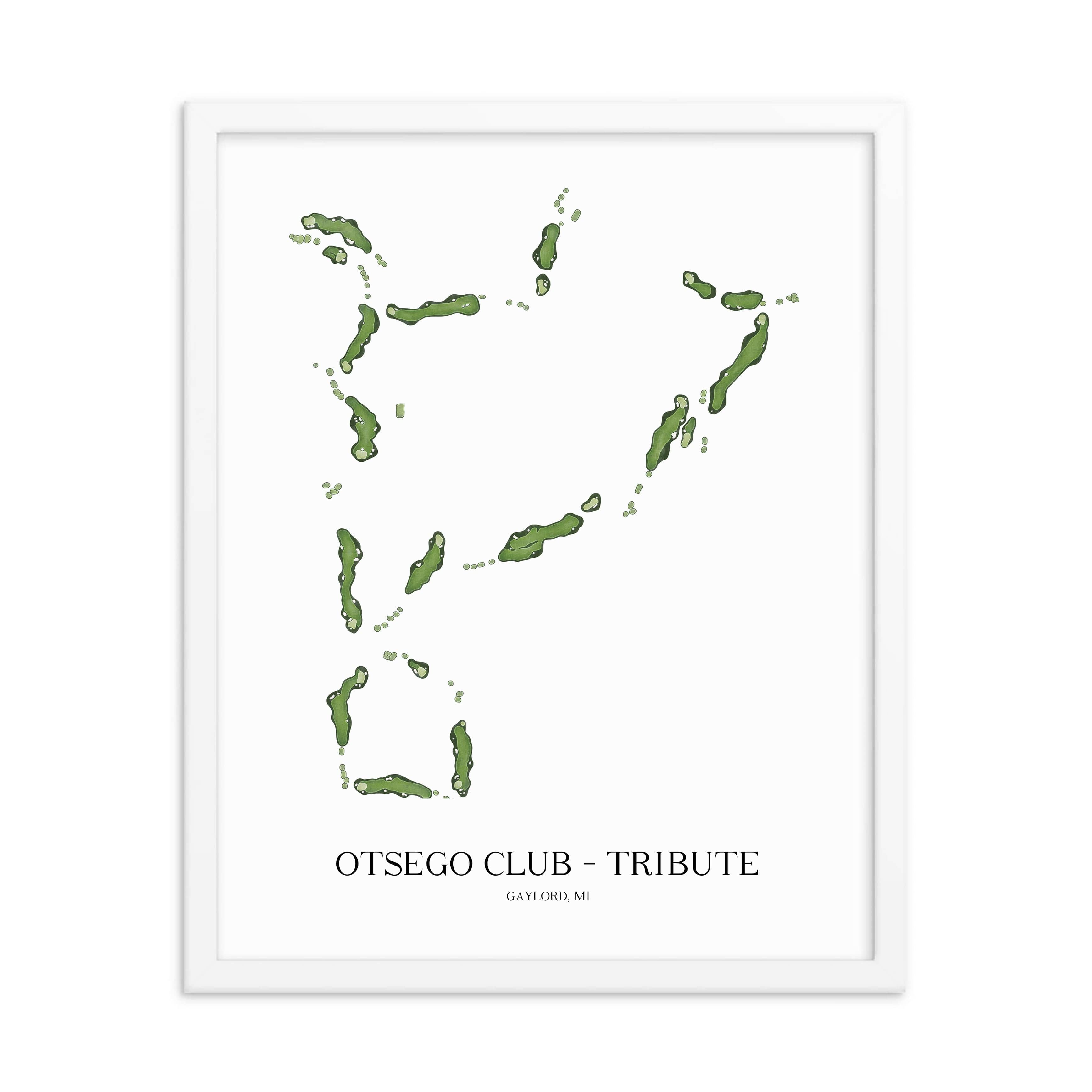 The 19th Hole Golf Shop - Golf Course Prints -  The Tribute Course Golf Course Map Golf Map