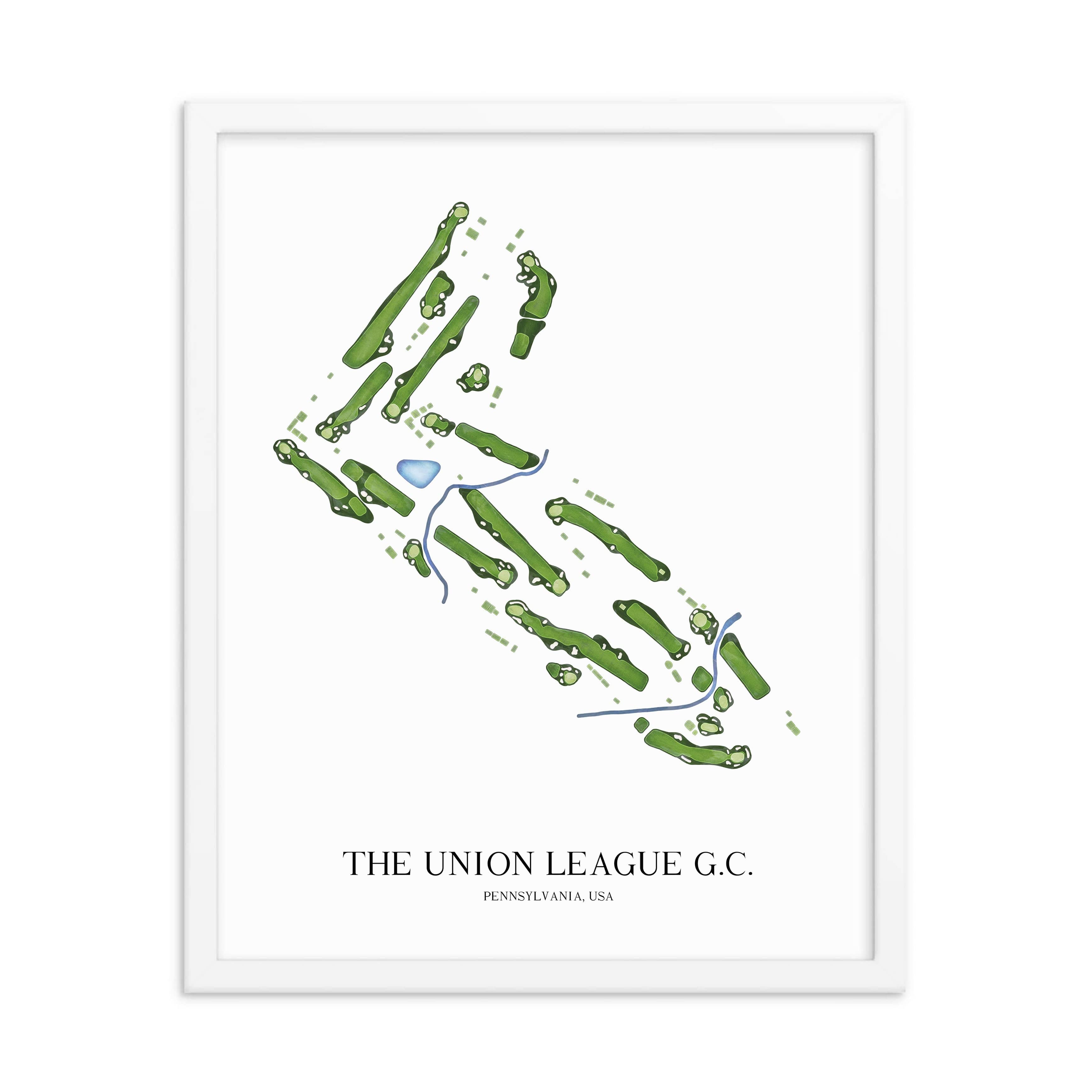 The 19th Hole Golf Shop - Golf Course Prints -  The Union League Golf Course Map Golf Map