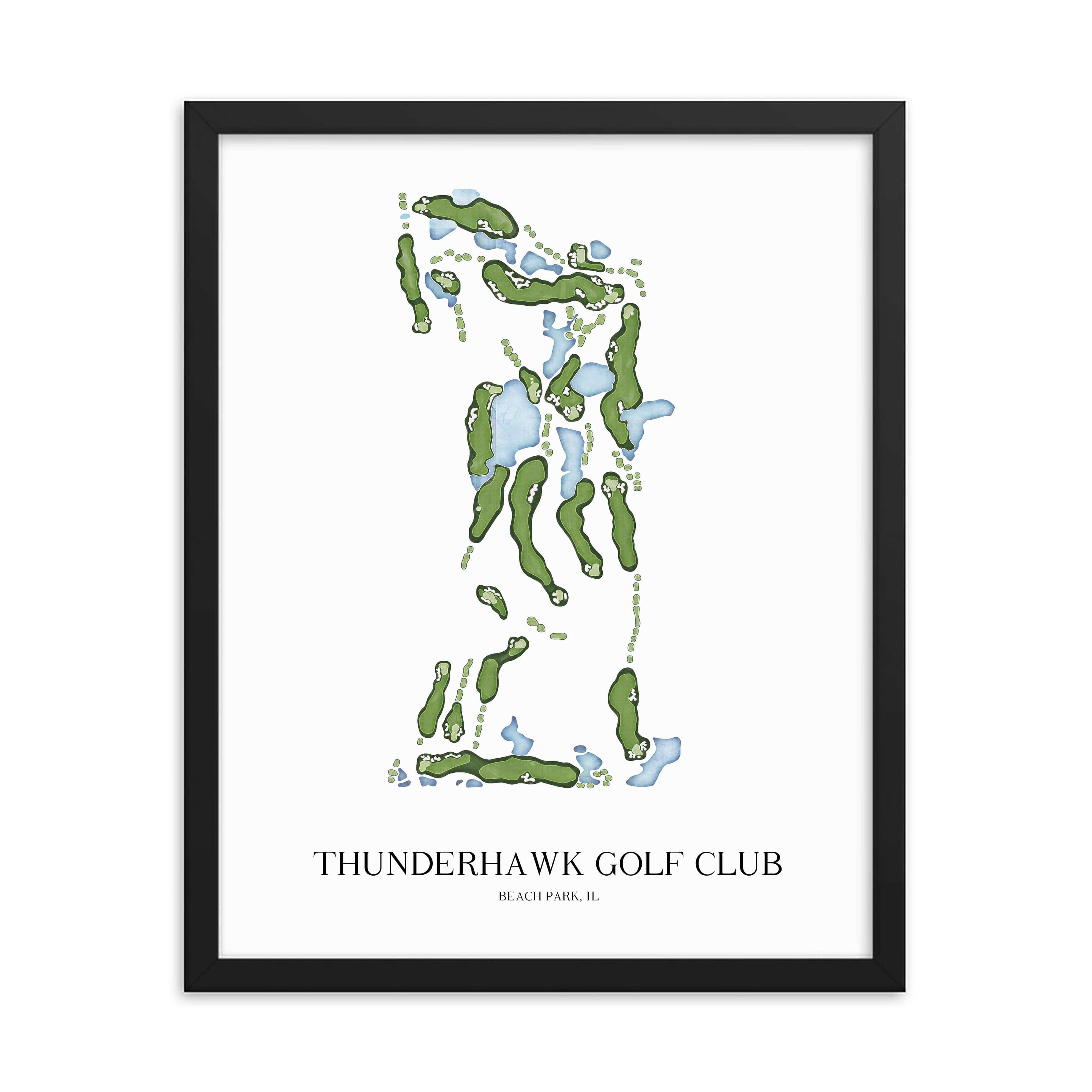 The 19th Hole Golf Shop - Golf Course Prints -  Thunderhawk Golf Club Golf Course Map Golf Map