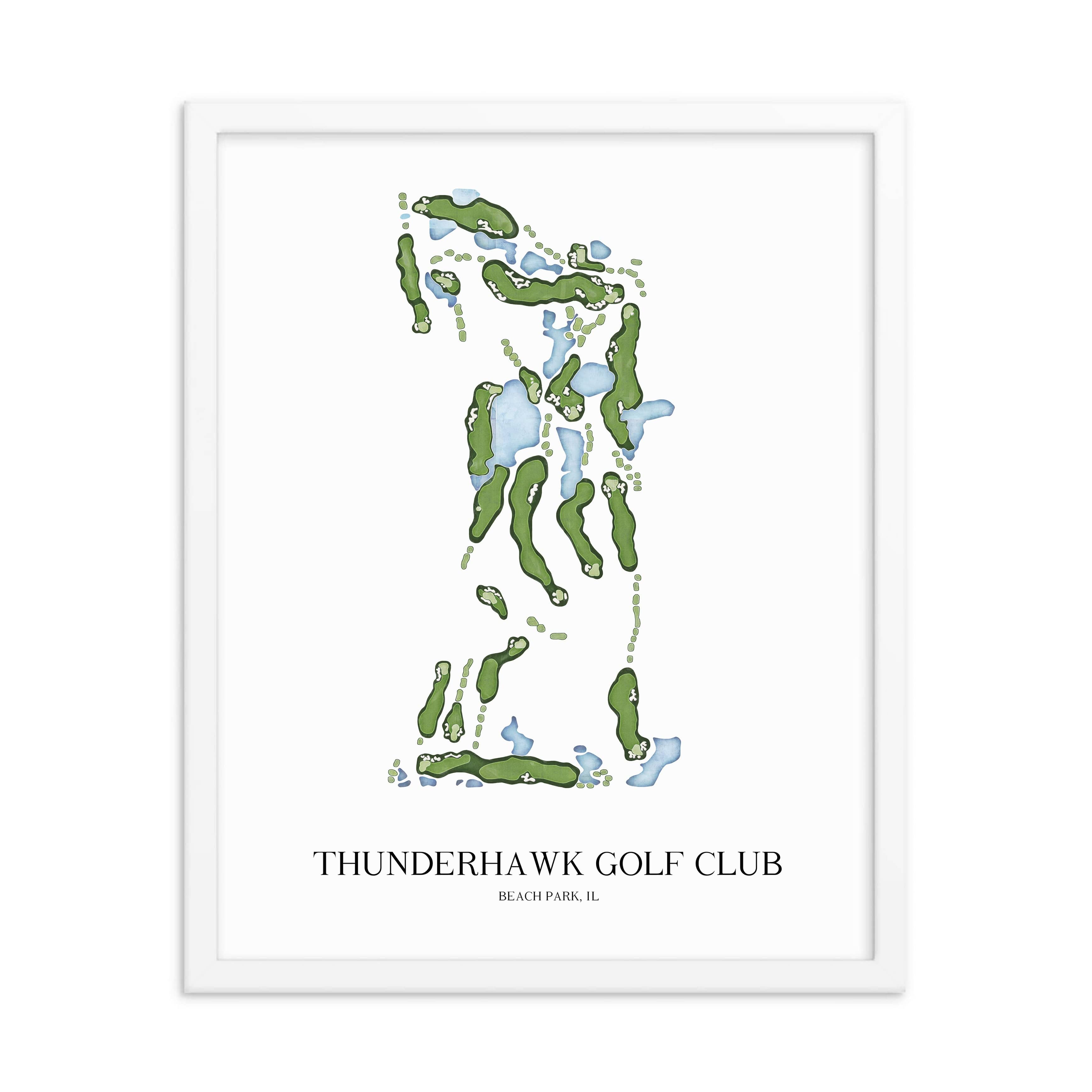 The 19th Hole Golf Shop - Golf Course Prints -  Thunderhawk Golf Club Golf Course Map Golf Map