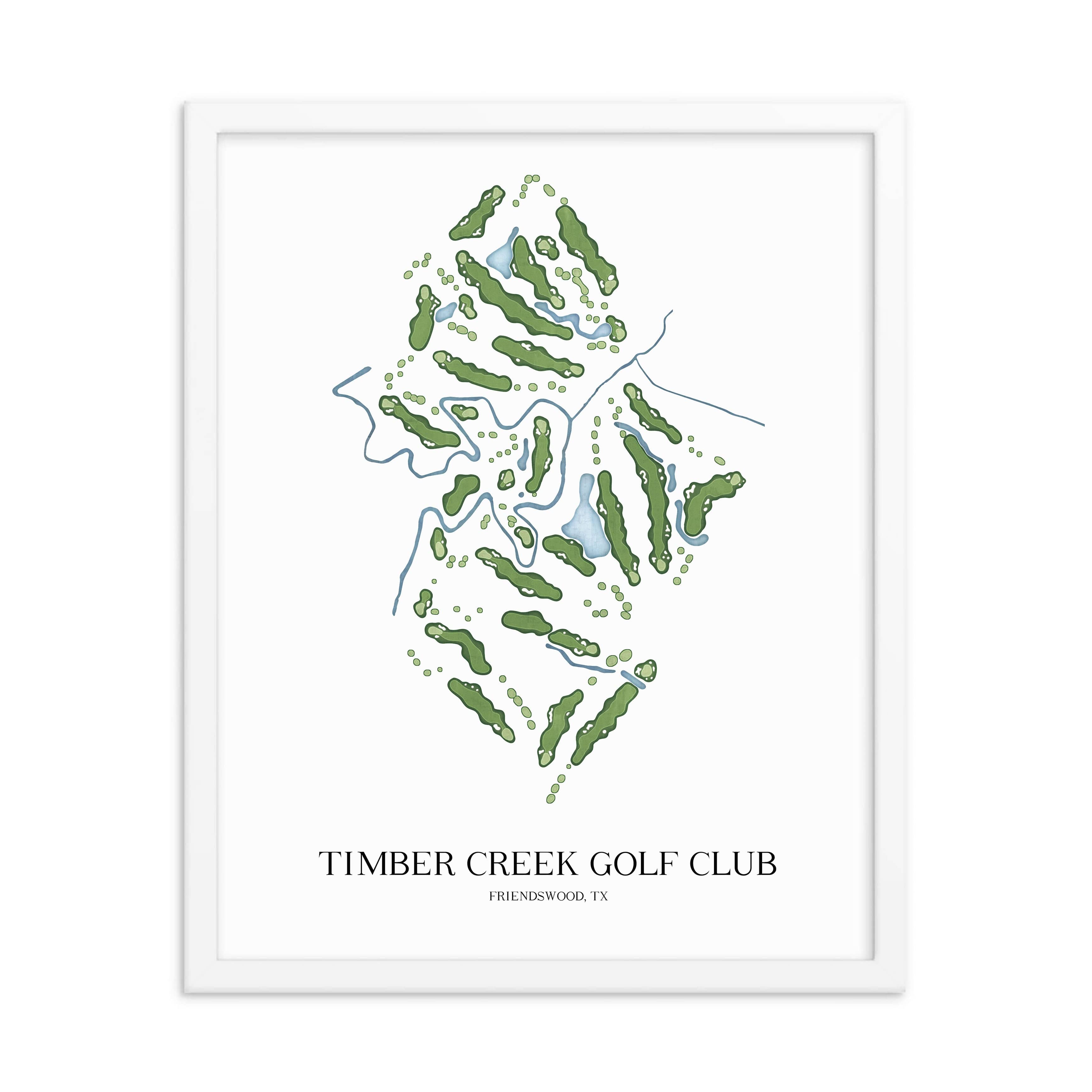 The 19th Hole Golf Shop - Golf Course Prints -  Timber Creek Golf Club Golf Course Map Golf Map