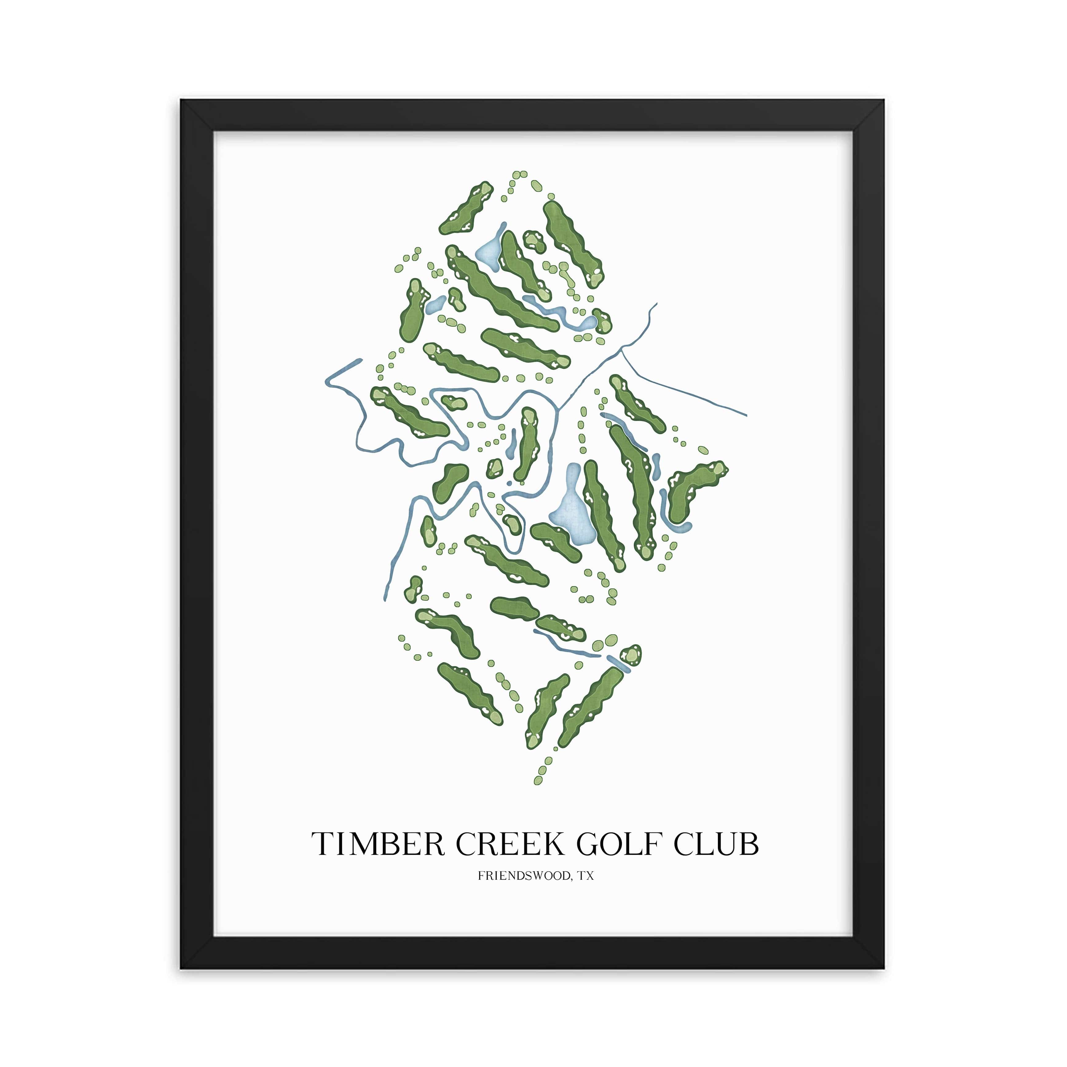 The 19th Hole Golf Shop - Golf Course Prints -  Timber Creek Golf Club Golf Course Map Golf Map