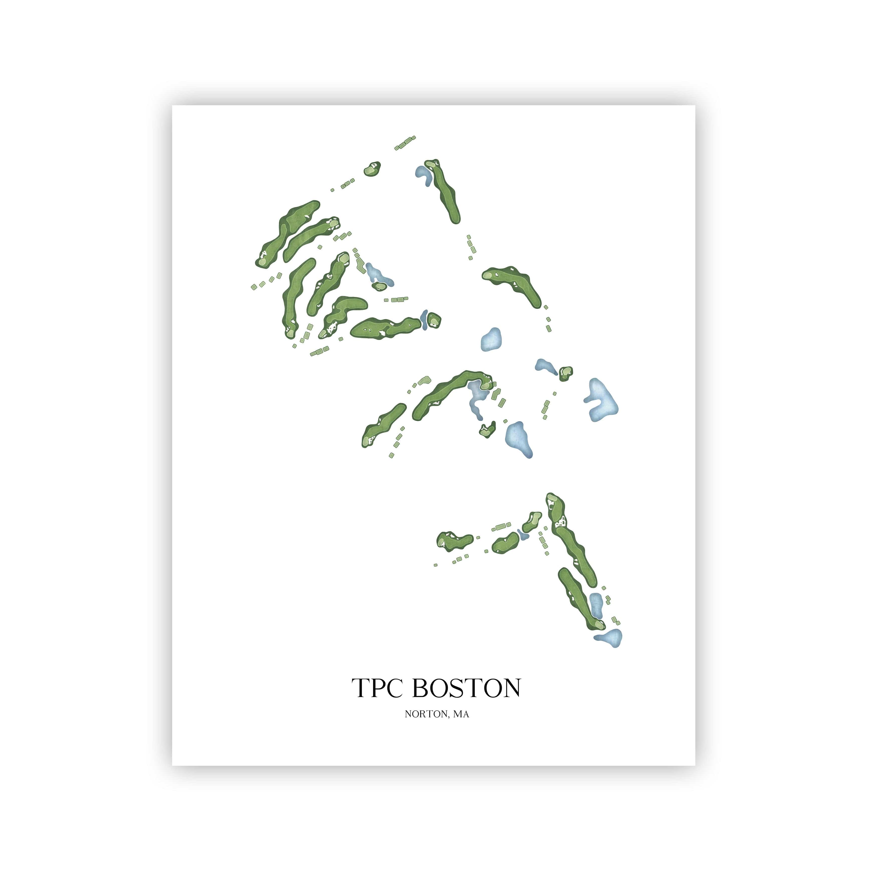 The 19th Hole Golf Shop - Golf Course Prints -  TPC Boston Golf Course Map