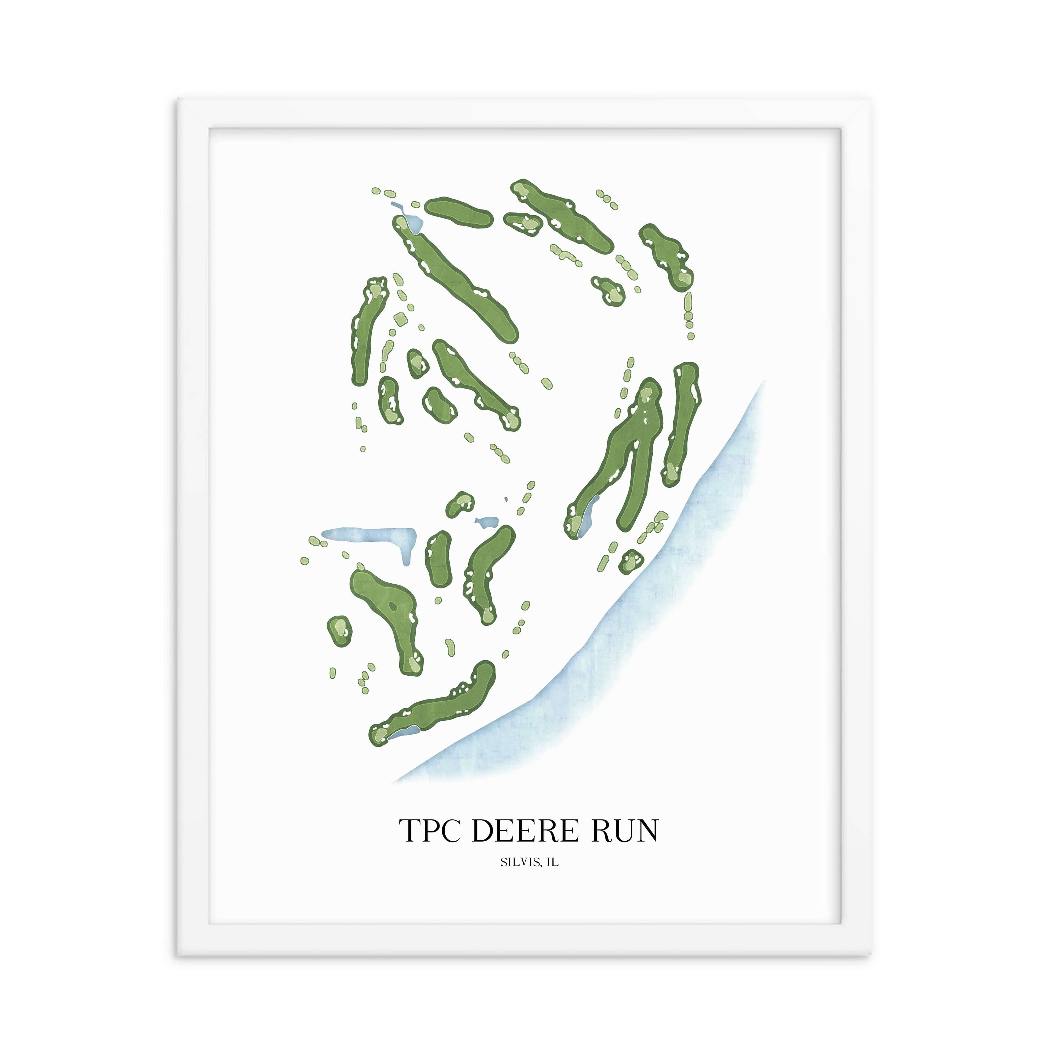 The 19th Hole Golf Shop - Golf Course Prints -  TPC Deere Run Golf Course Map Golf Map