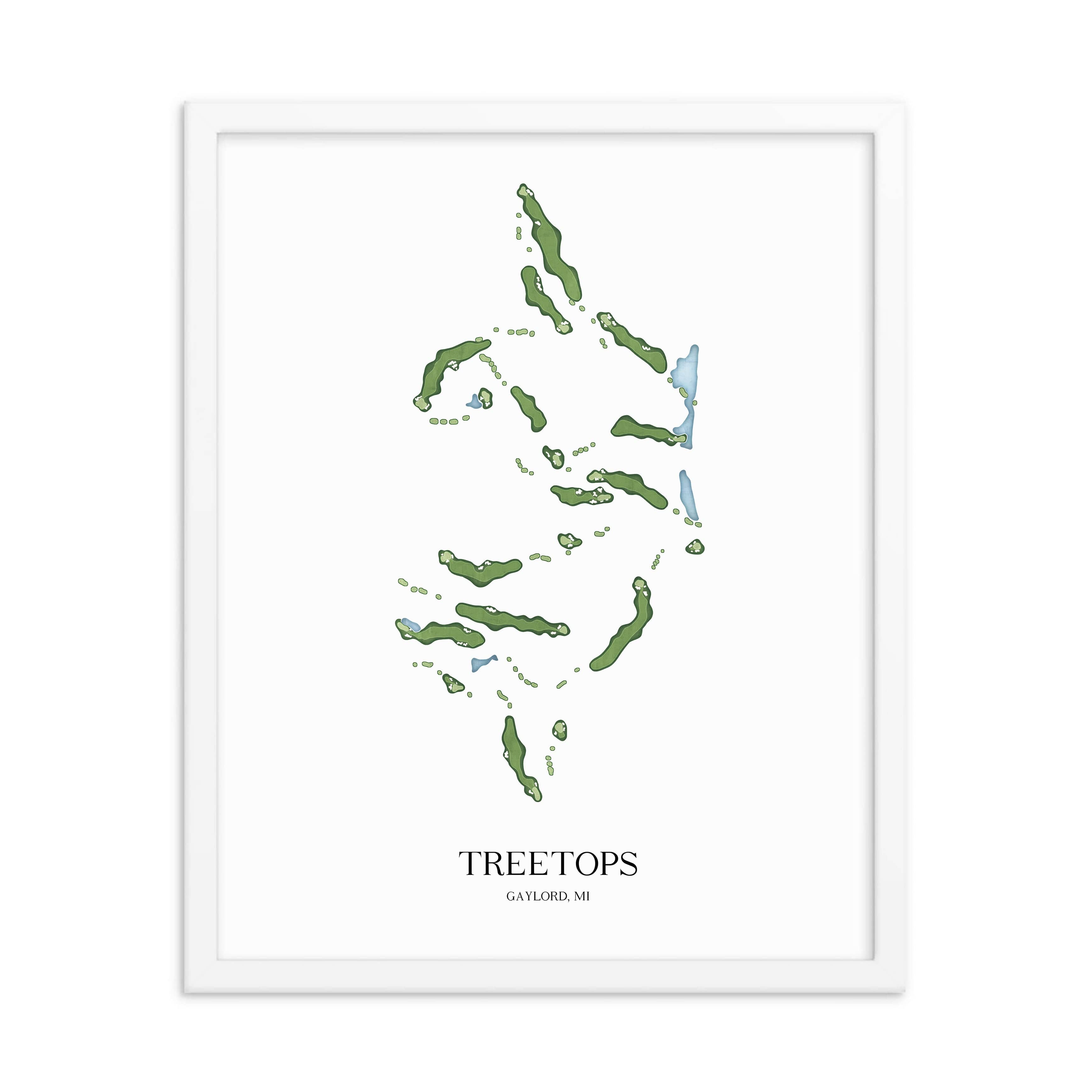 The 19th Hole Golf Shop - Golf Course Prints -  Treetops Golf Course Map Golf Map