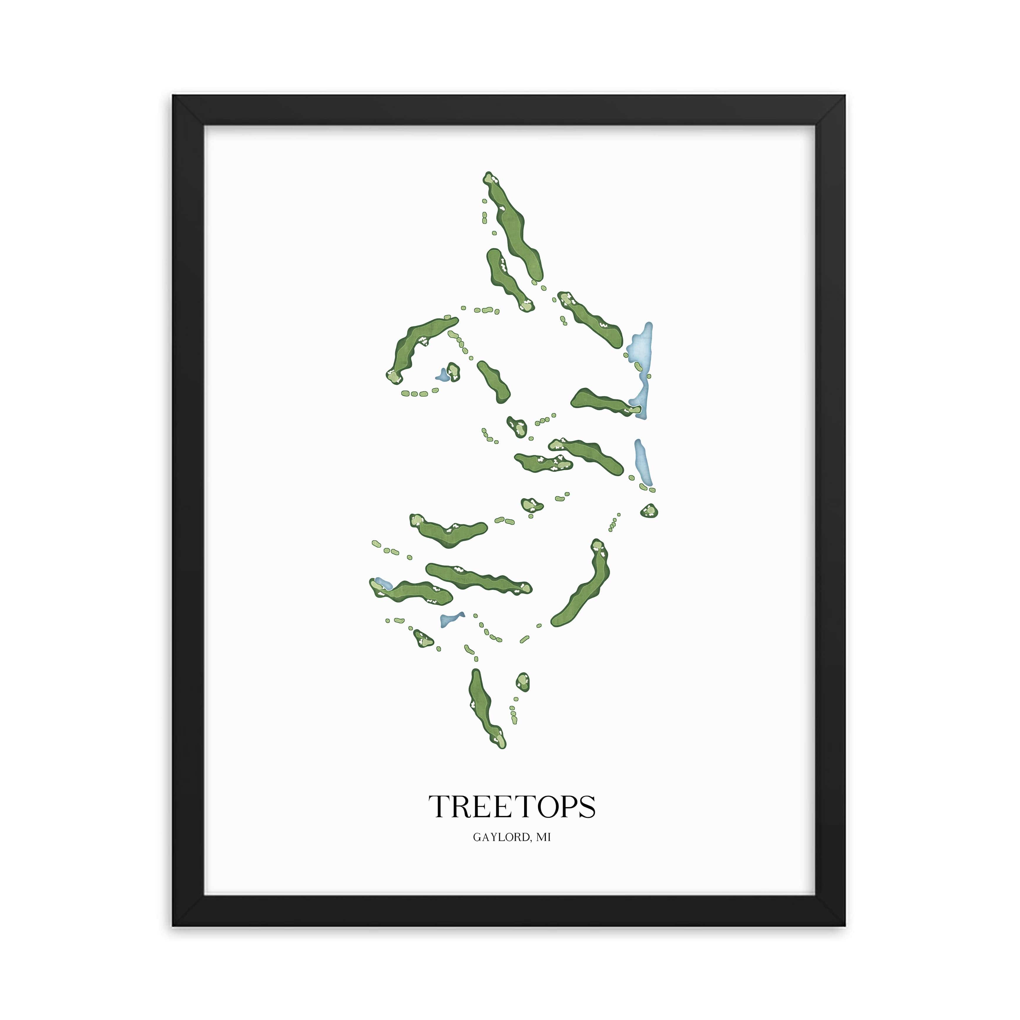 The 19th Hole Golf Shop - Golf Course Prints -  Treetops Golf Course Map Golf Map