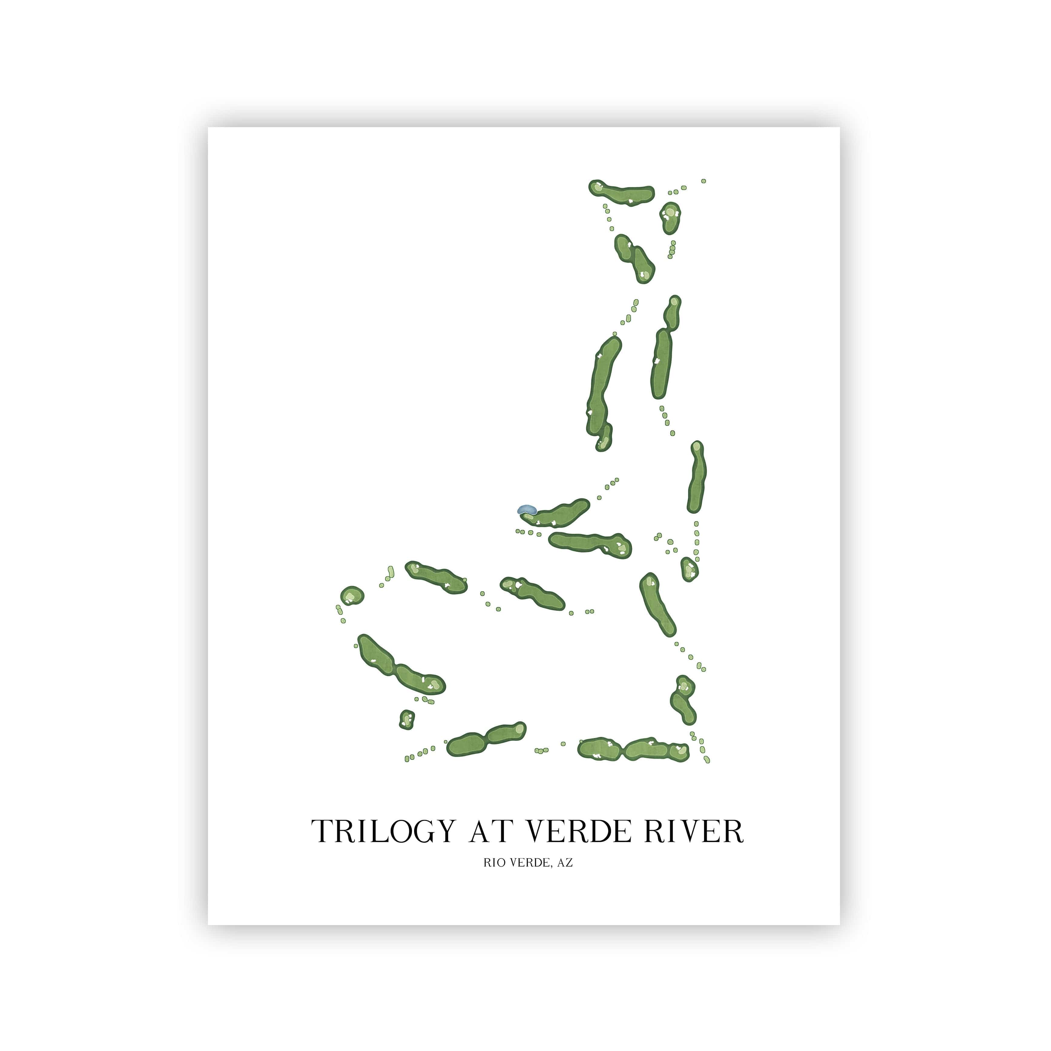 The 19th Hole Golf Shop - Golf Course Prints -  Trilogy at Verde River Golf Course Map Golf Map