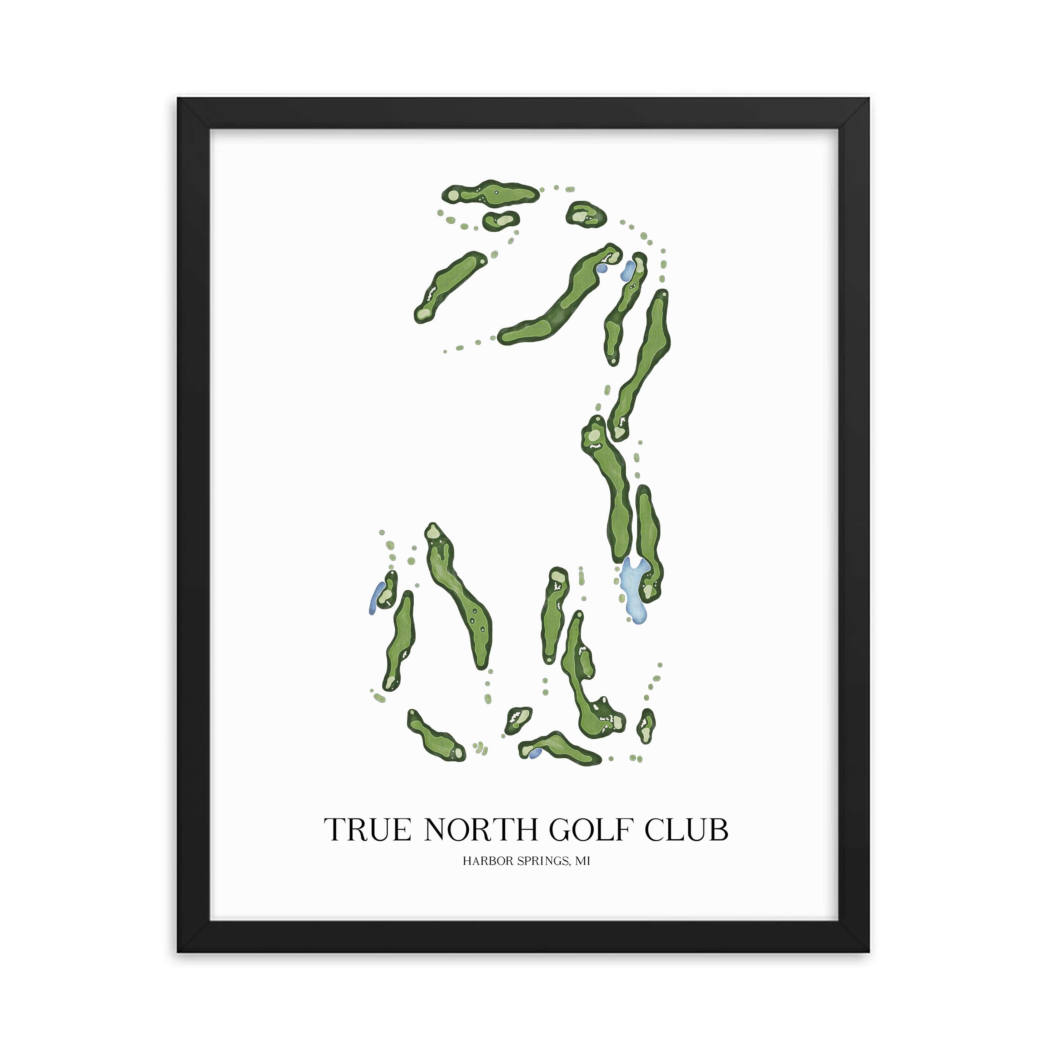 The 19th Hole Golf Shop - Golf Course Prints -  True North Golf Club Golf Course Map Golf Map