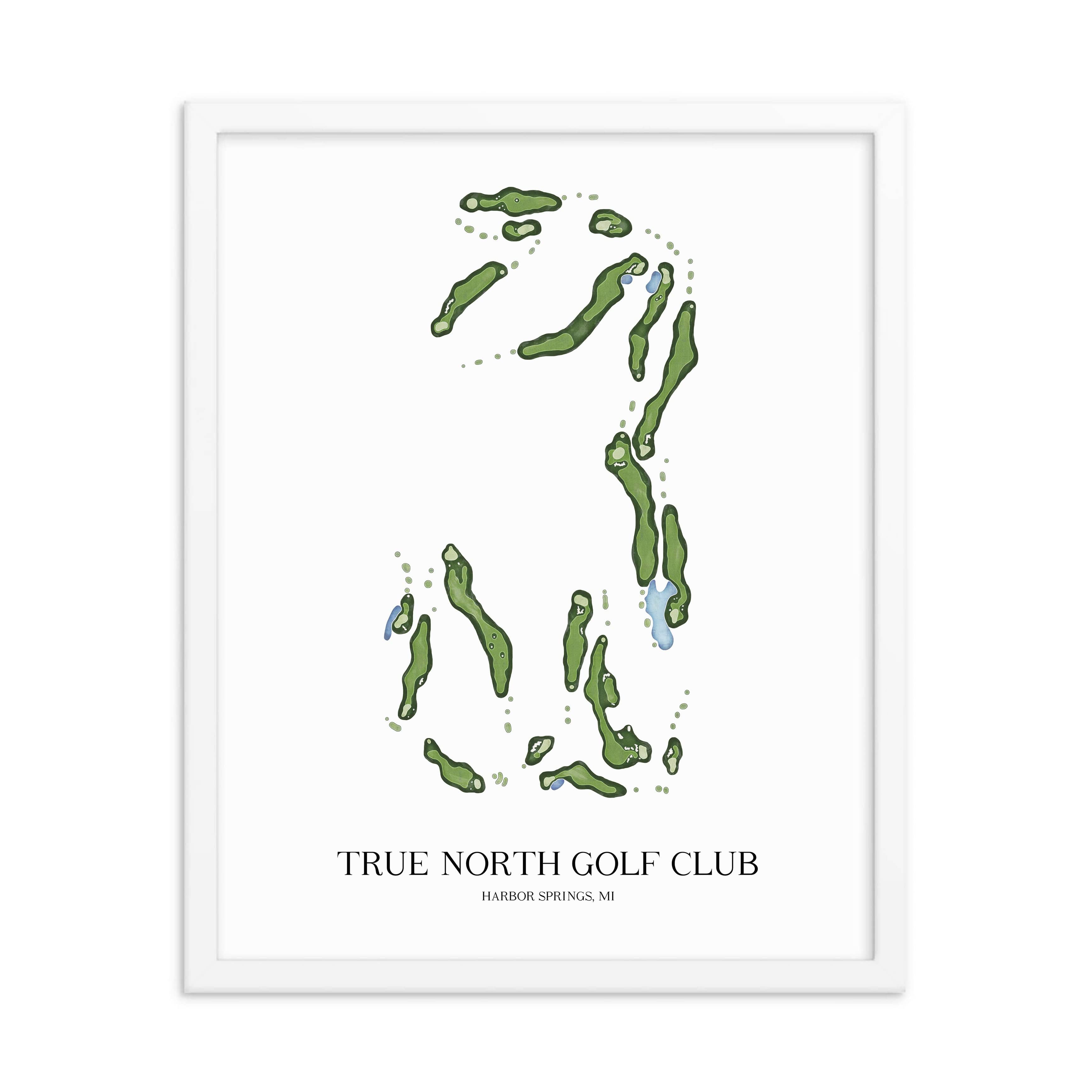 The 19th Hole Golf Shop - Golf Course Prints -  True North Golf Club Golf Course Map Golf Map