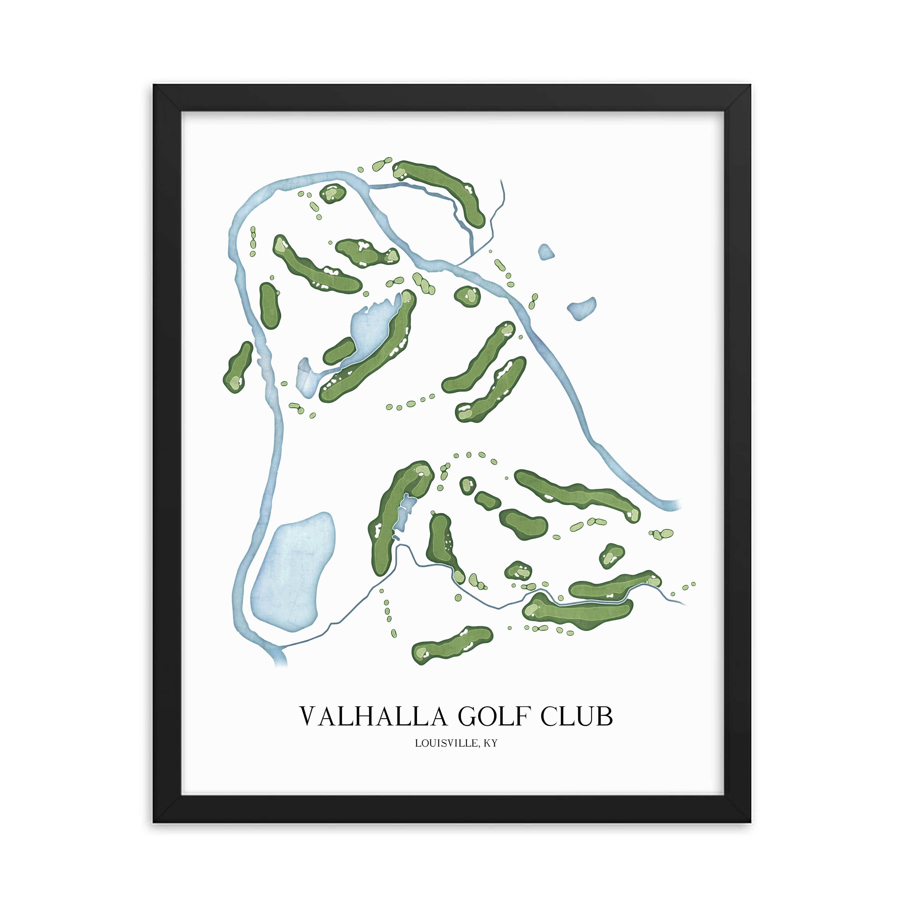 The 19th Hole Golf Shop - Golf Course Prints -  Valhalla Golf Course Map Golf Map