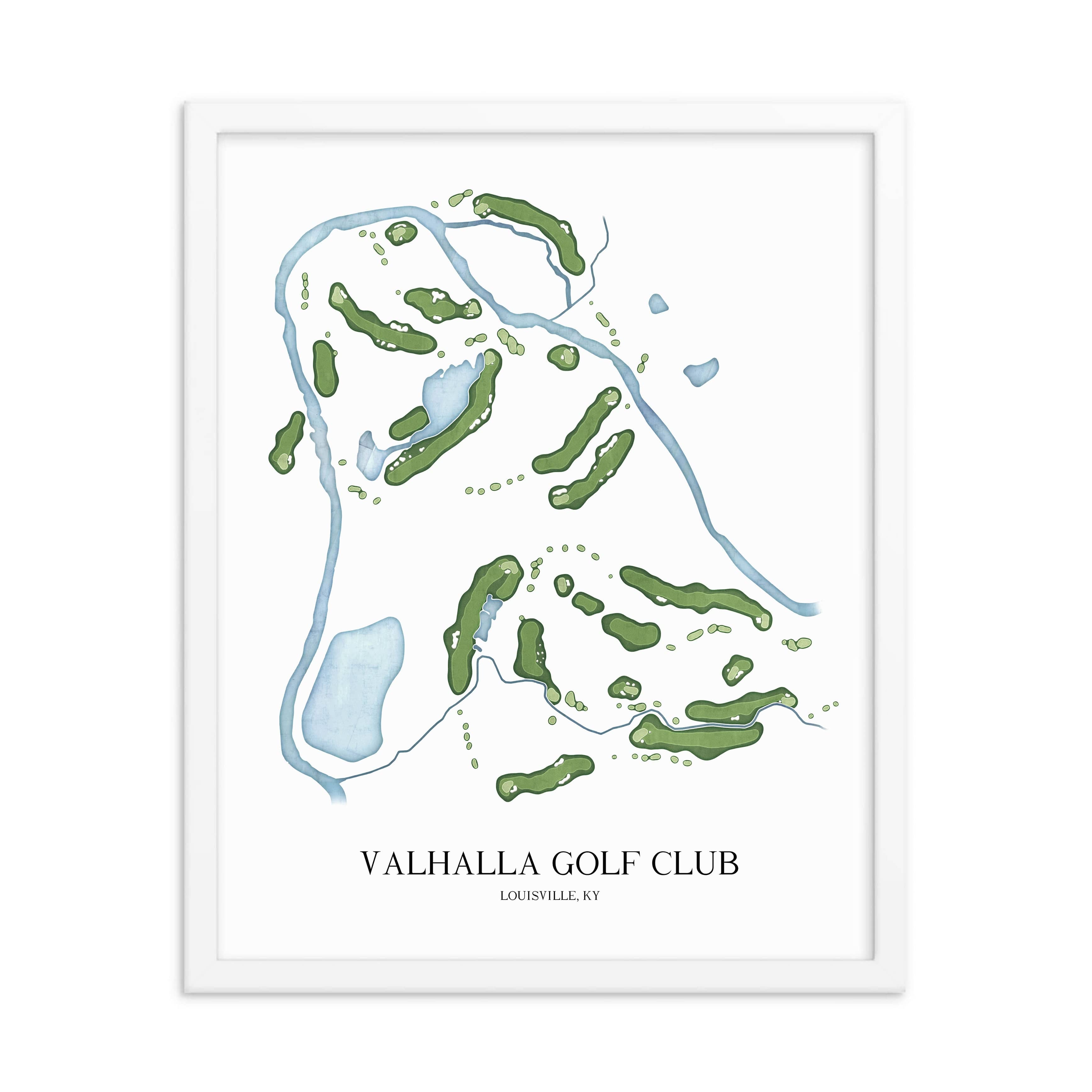 The 19th Hole Golf Shop - Golf Course Prints -  Valhalla Golf Course Map Golf Map