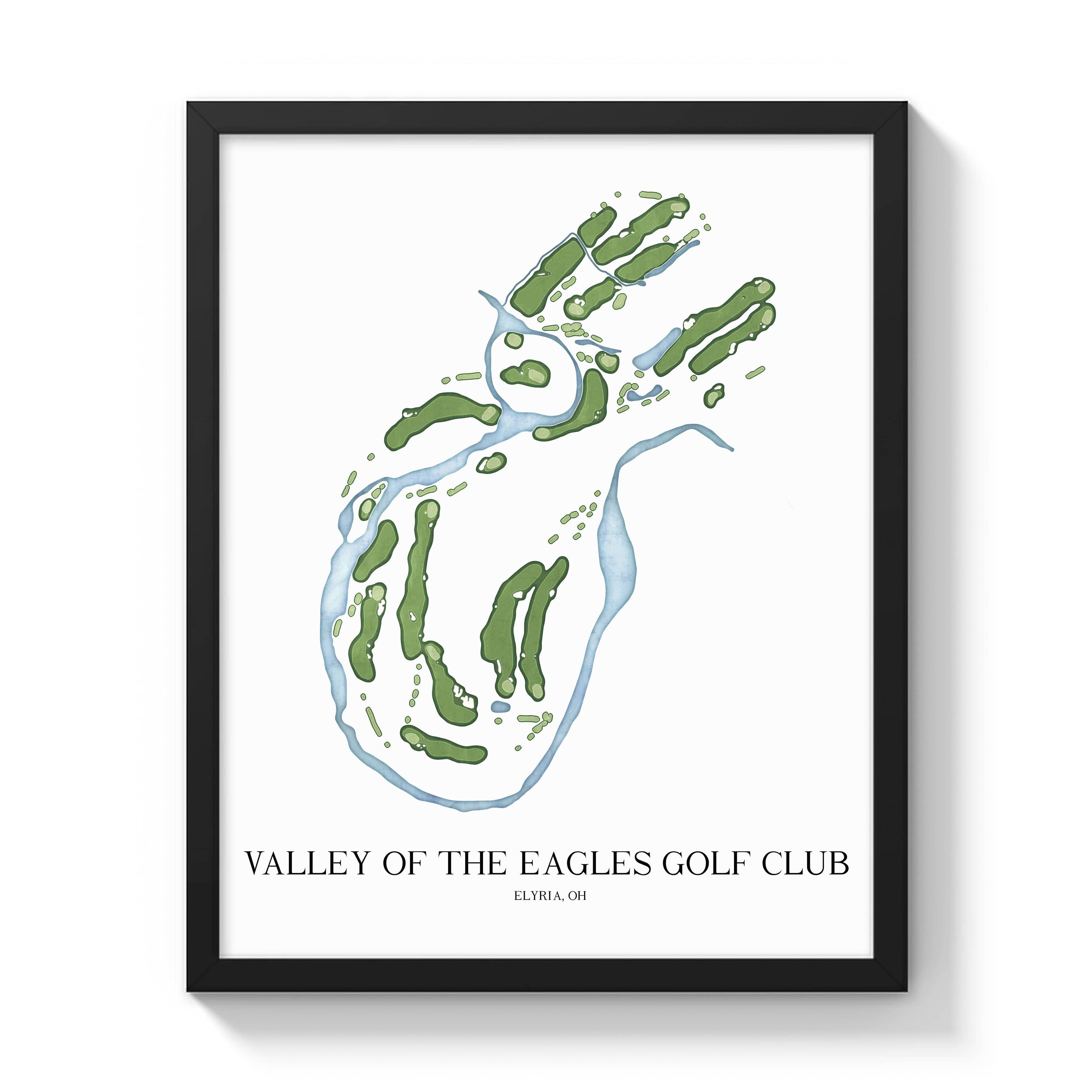 The 19th Hole Golf Shop - Golf Course Prints -  Valley of the Eagles Golf Club Golf Course Map Golf Map