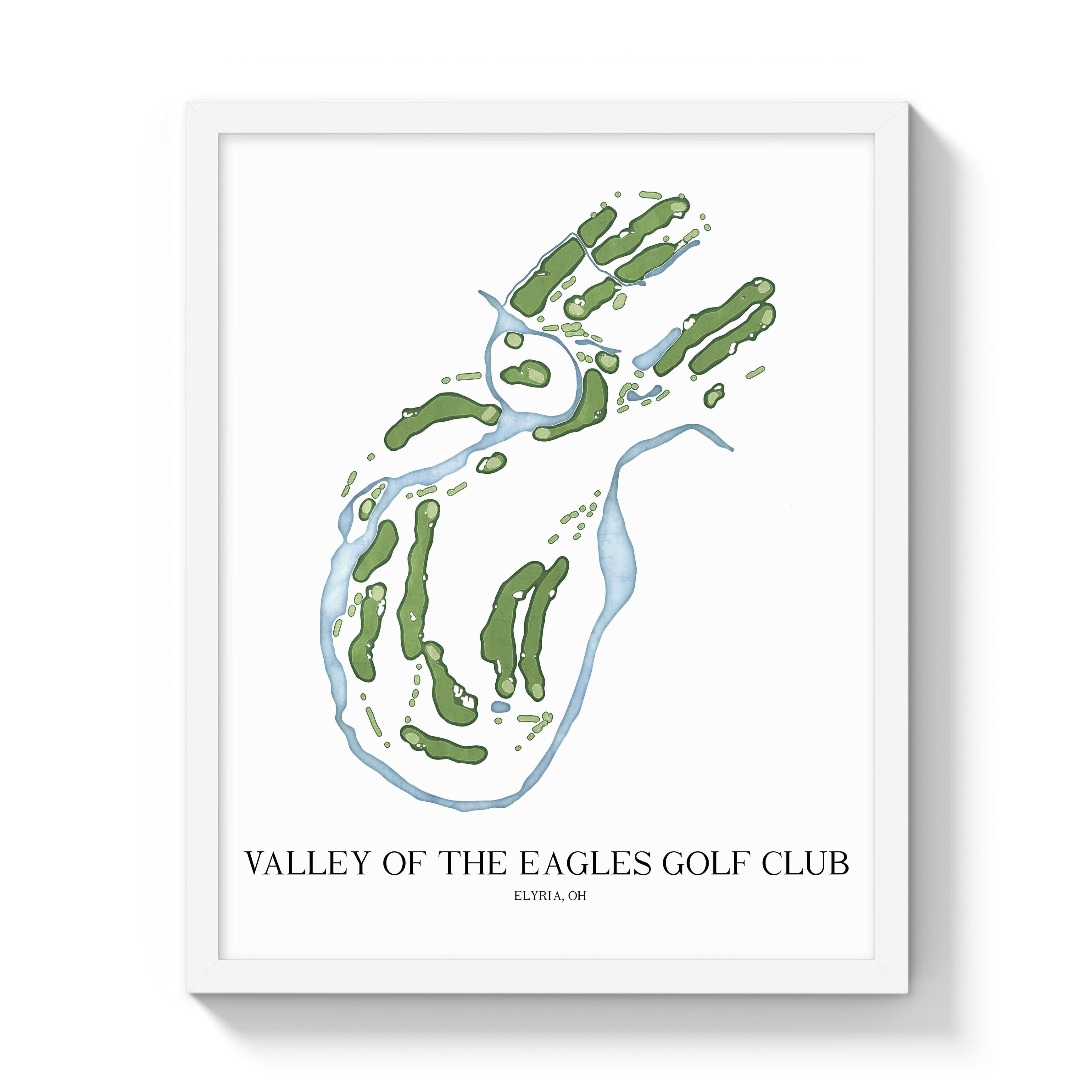 The 19th Hole Golf Shop - Golf Course Prints -  Valley of the Eagles Golf Club Golf Course Map Golf Map