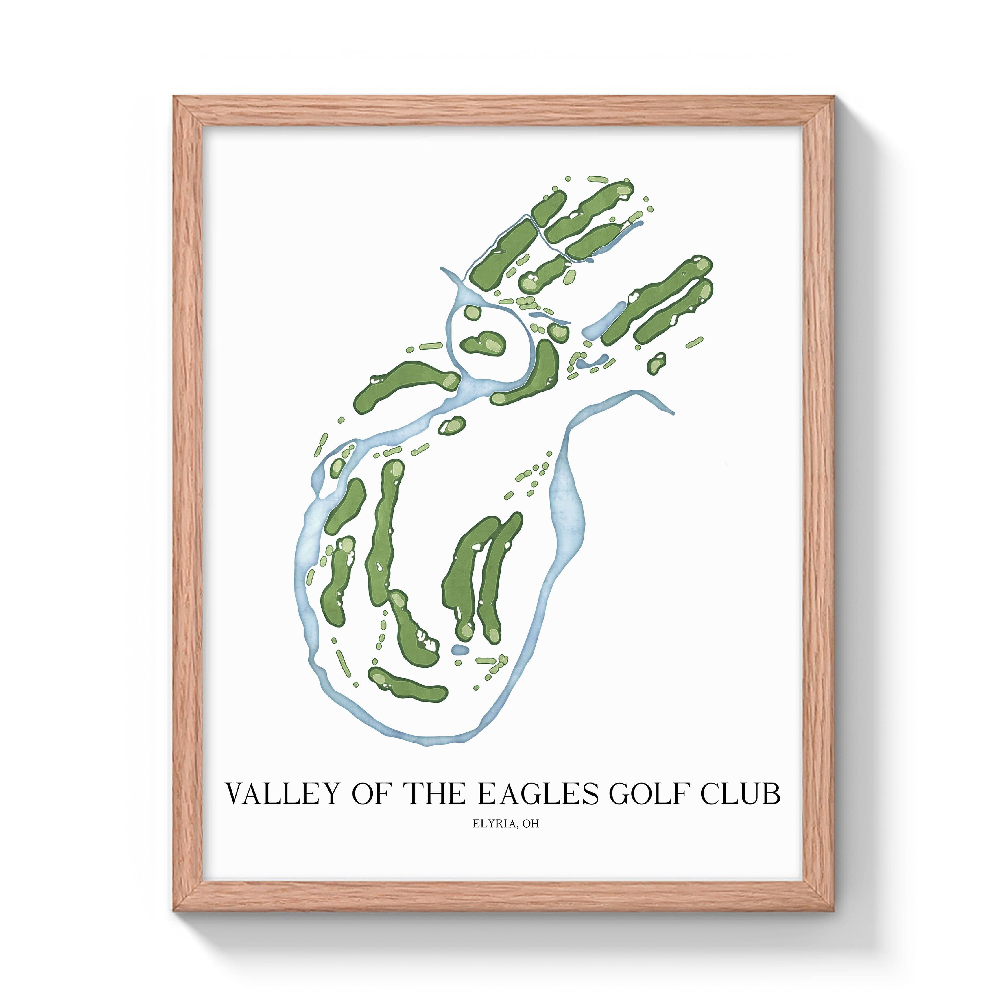 The 19th Hole Golf Shop - Golf Course Prints -  Valley of the Eagles Golf Club Golf Course Map Golf Map