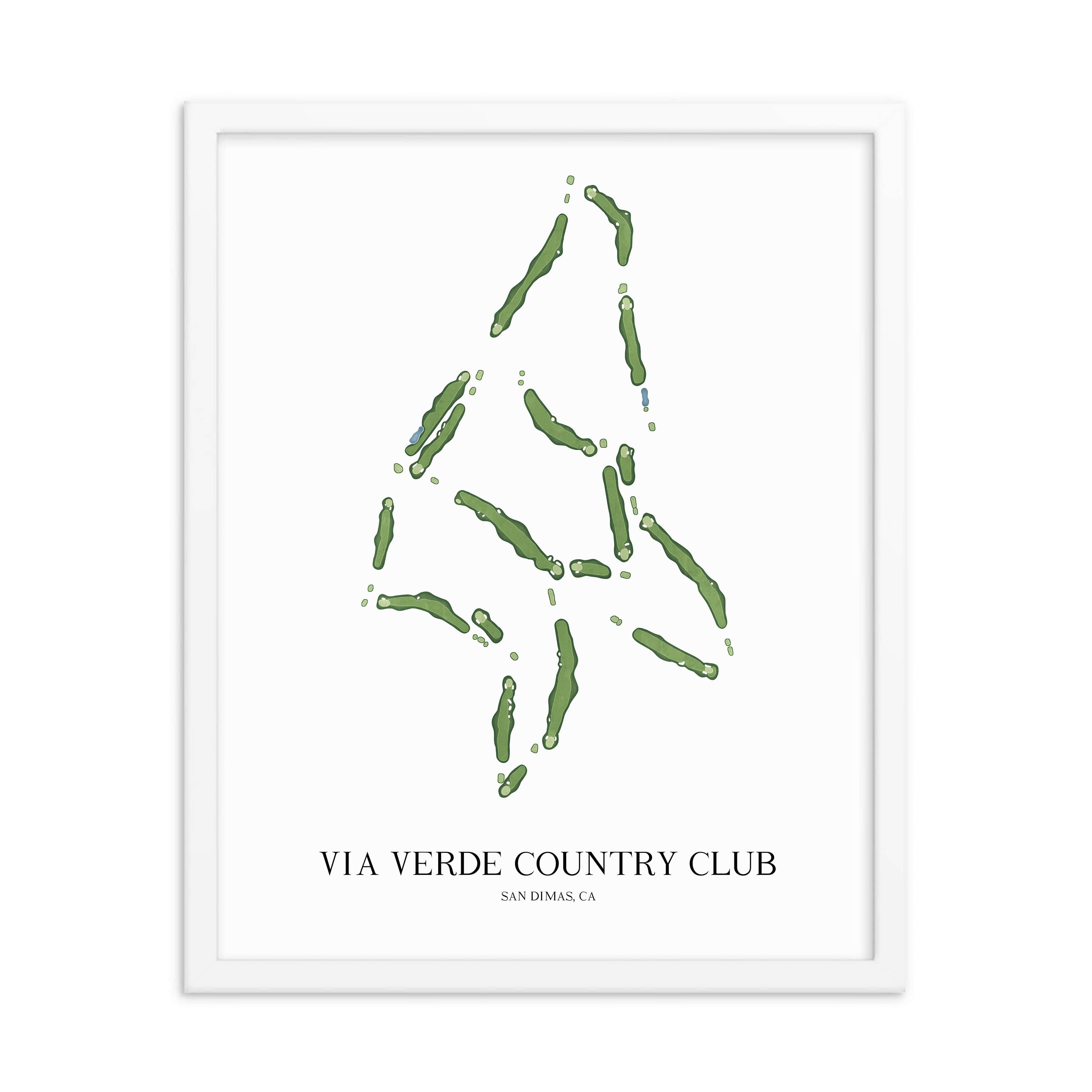 The 19th Hole Golf Shop - Golf Course Prints -  Via Verde Country Club Golf Course Map Golf Map