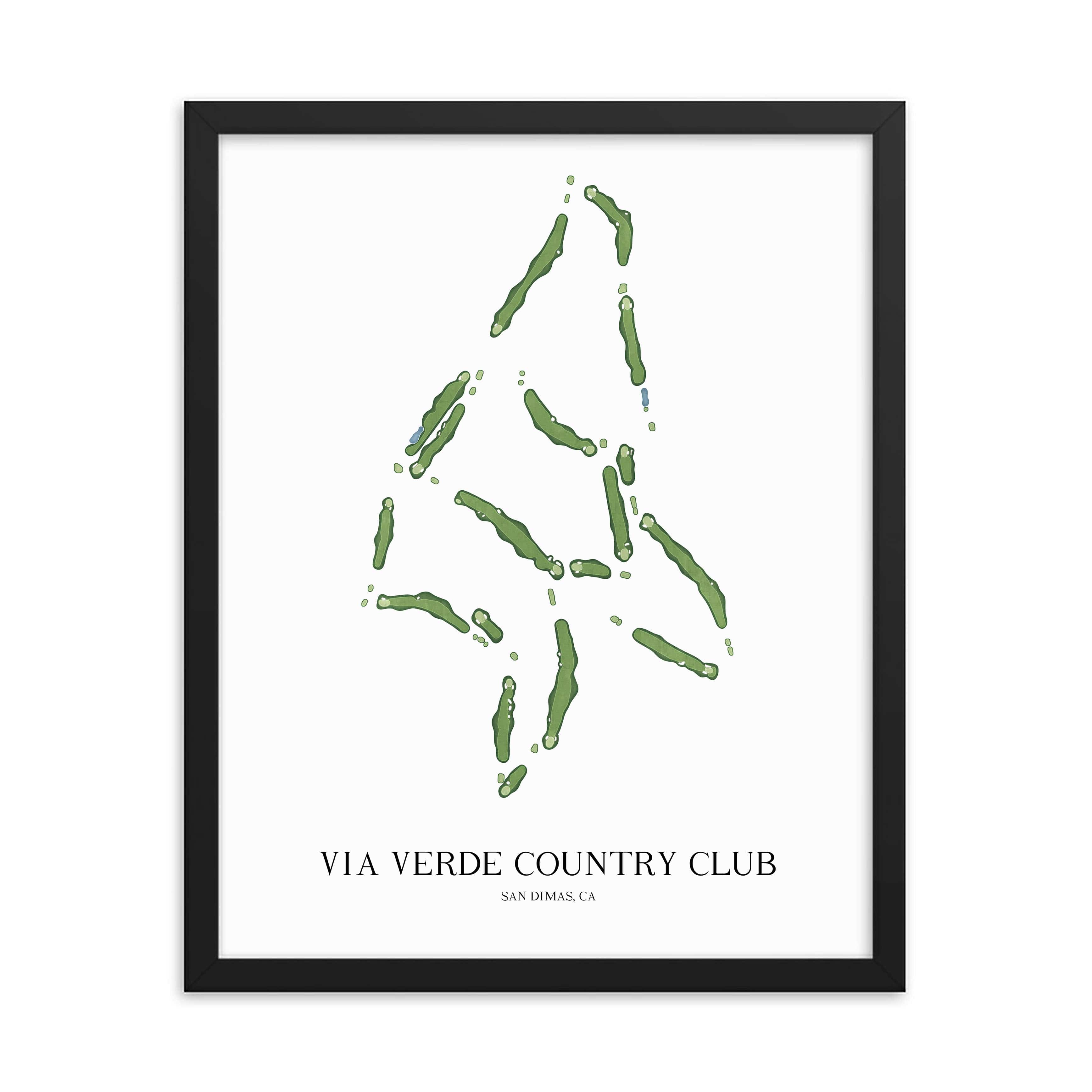 The 19th Hole Golf Shop - Golf Course Prints -  Via Verde Country Club Golf Course Map Golf Map