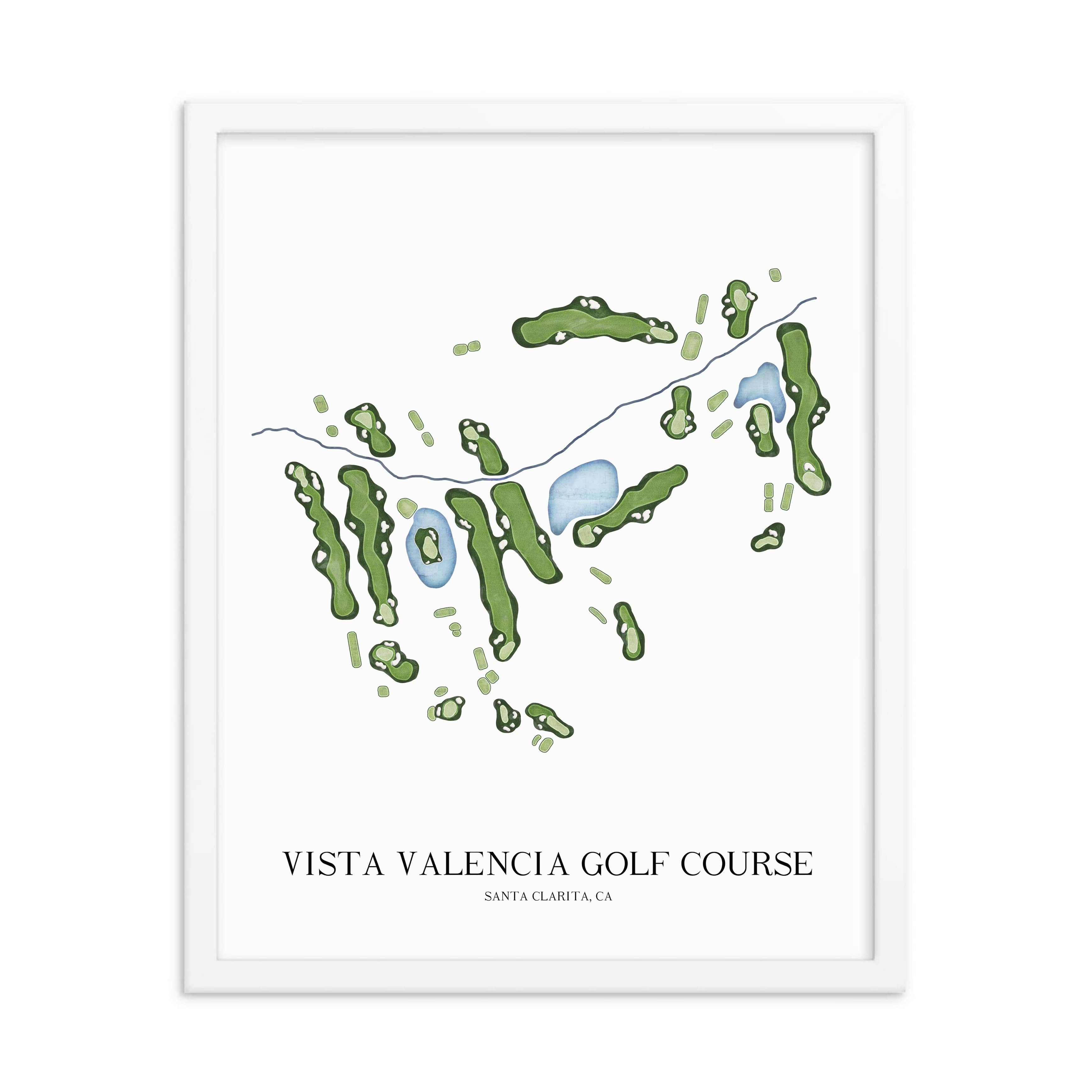 The 19th Hole Golf Shop - Golf Course Prints -  Vista Valencia Golf Course Map Golf Map