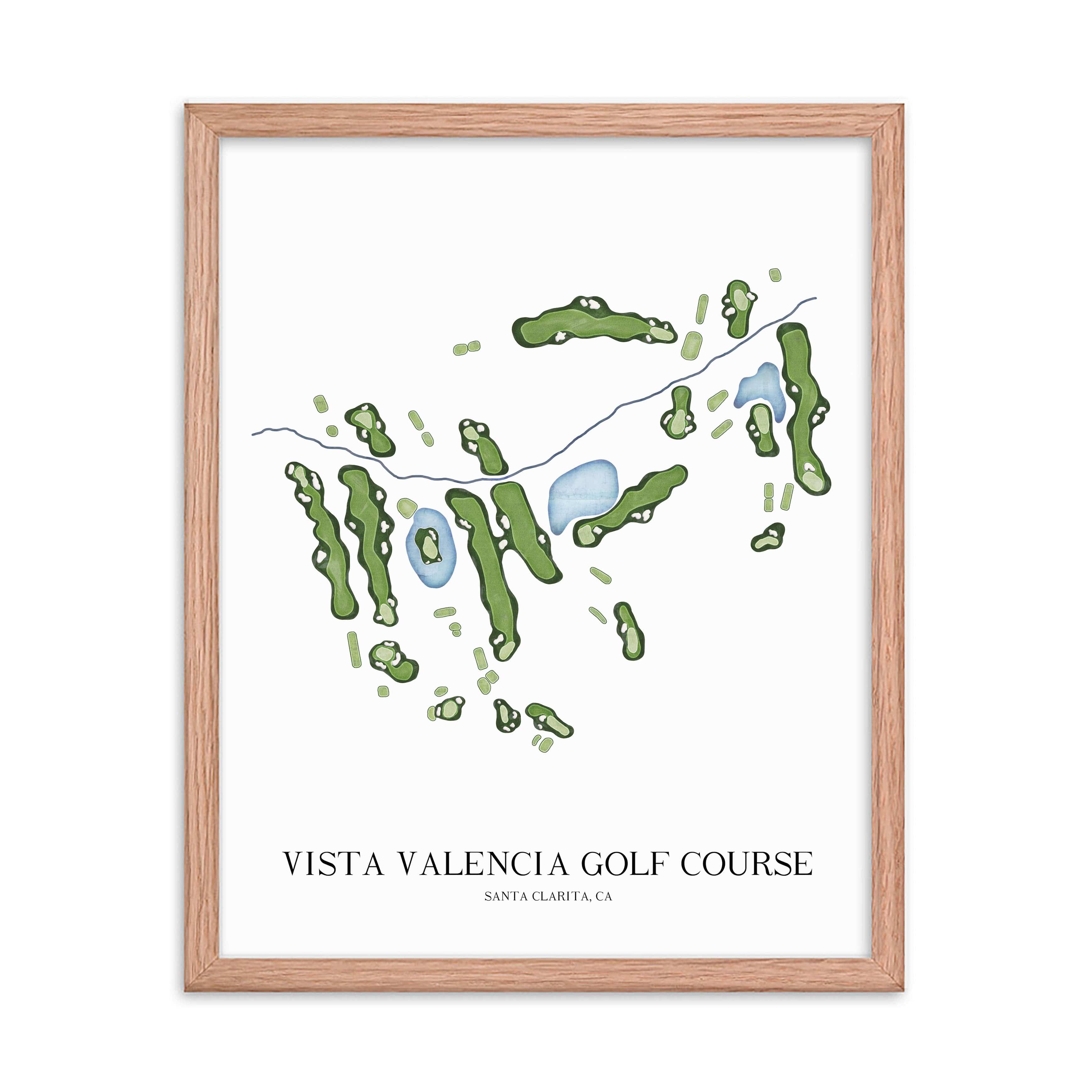 The 19th Hole Golf Shop - Golf Course Prints -  Vista Valencia Golf Course Map Golf Map