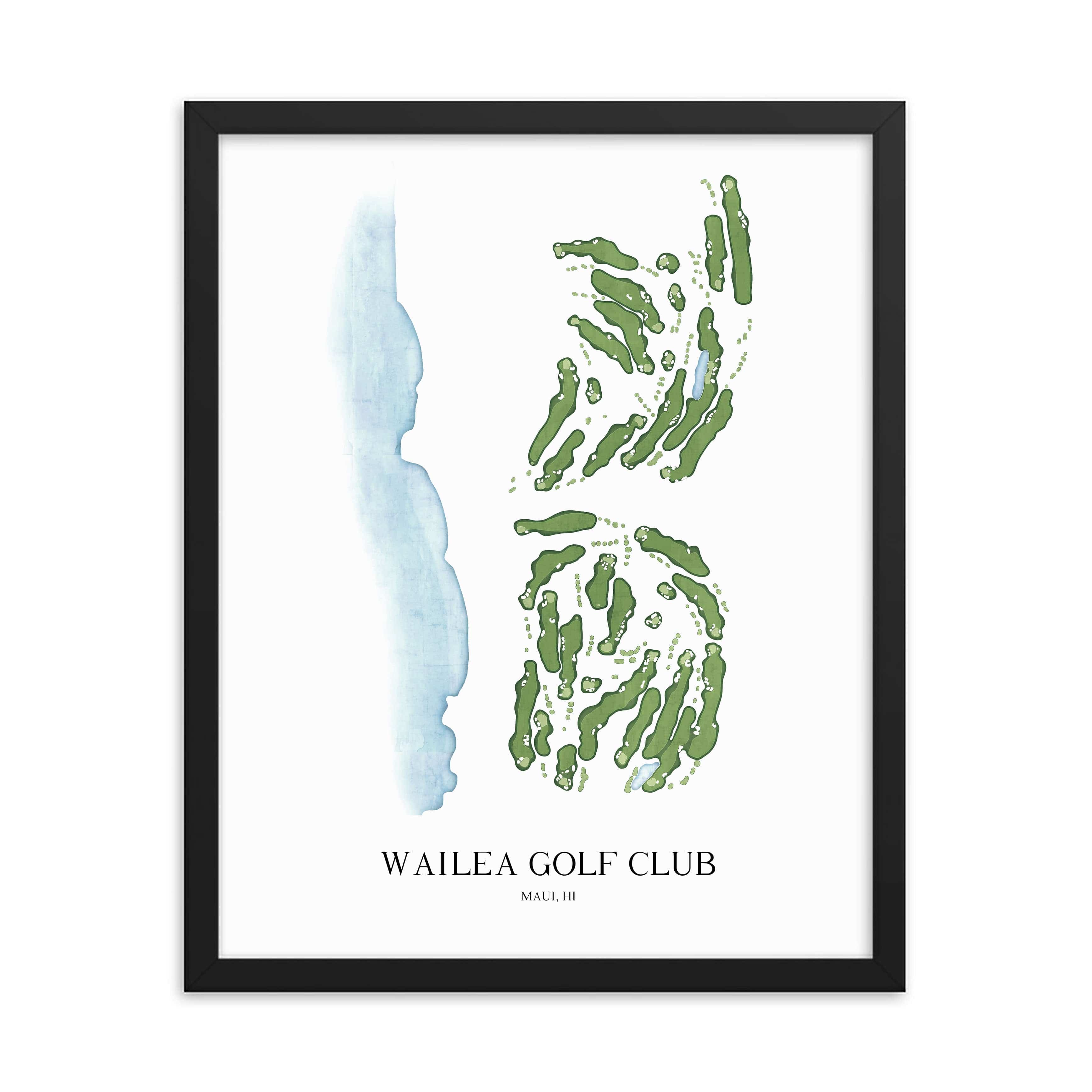 The 19th Hole Golf Shop - Golf Course Prints -  Wailea Golf Club Golf Course Map Golf Map