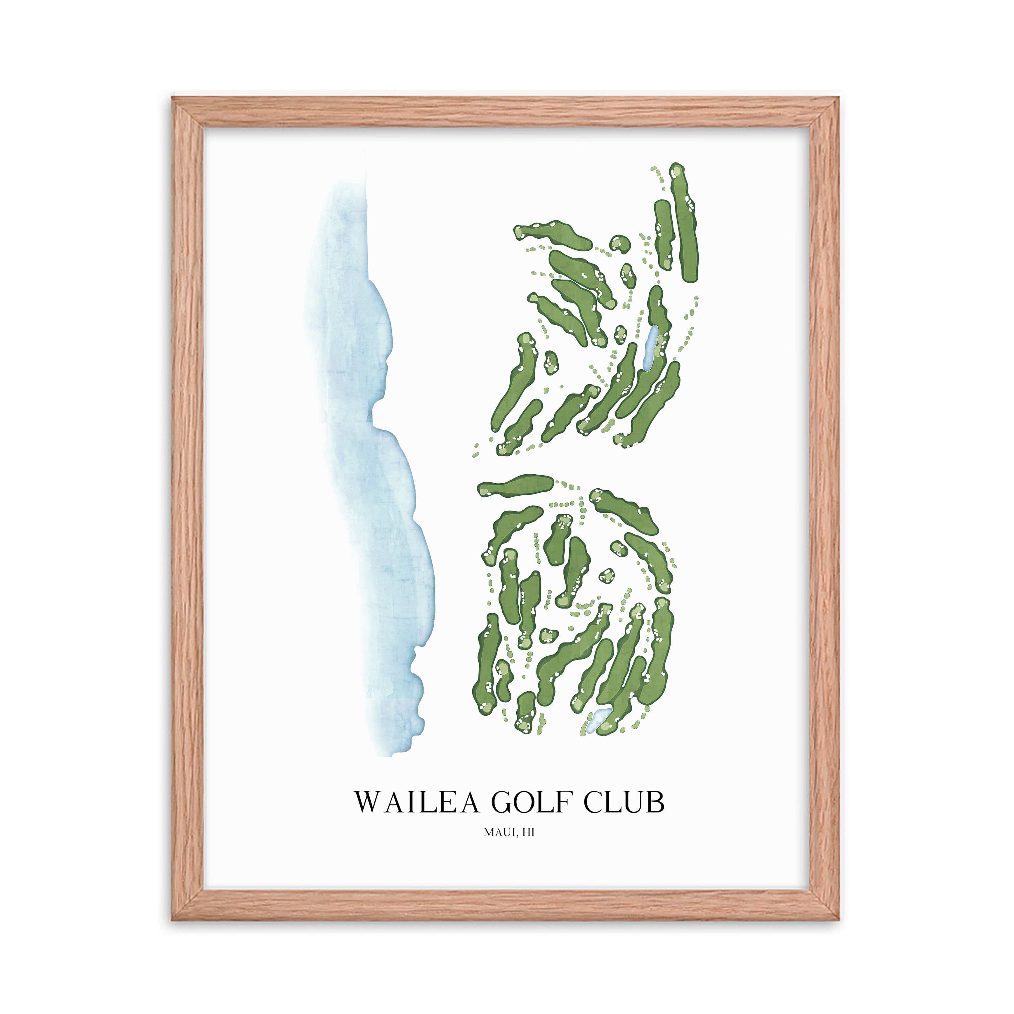 The 19th Hole Golf Shop - Golf Course Prints -  Wailea Golf Club Golf Course Map Golf Map