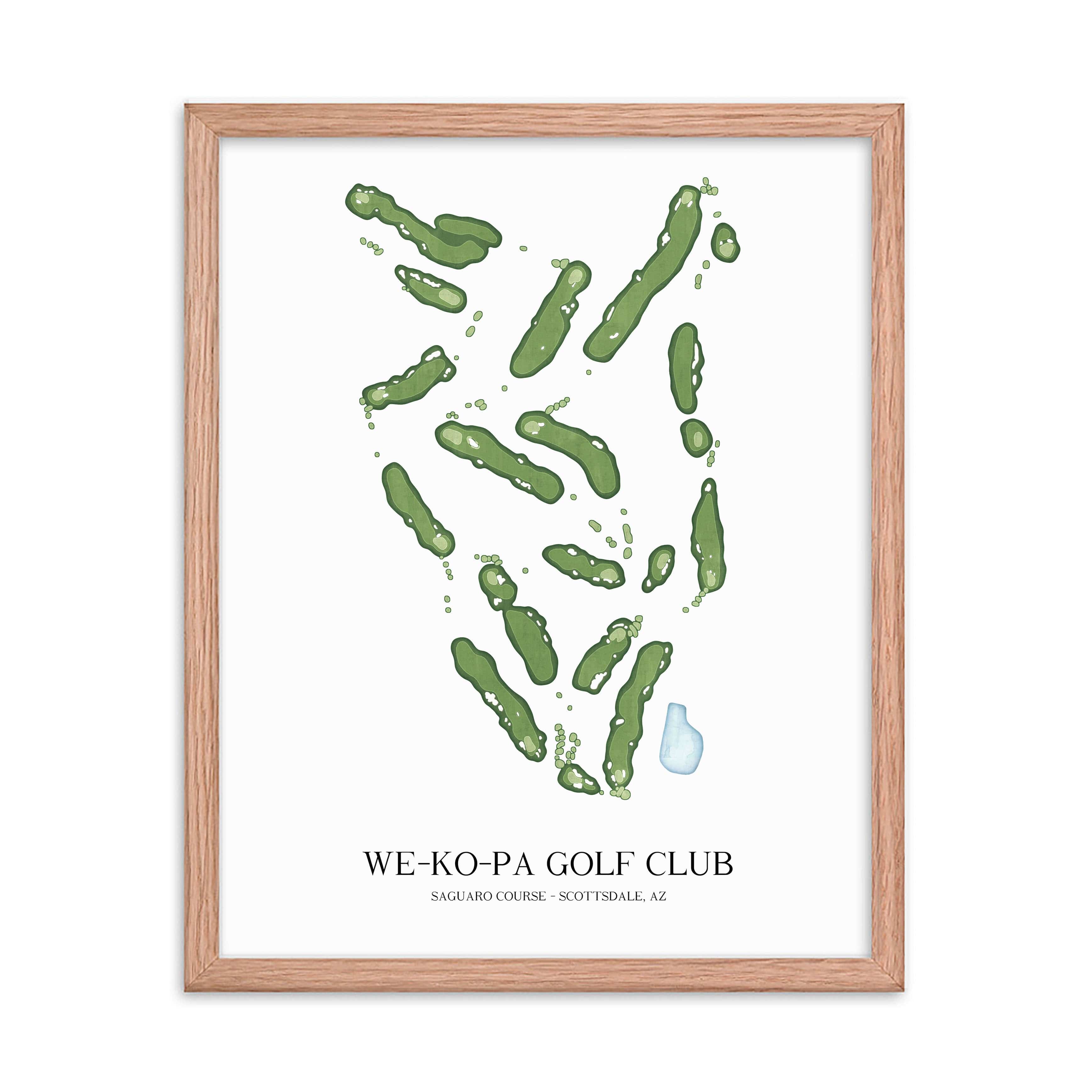 The 19th Hole Golf Shop - Golf Course Prints -  We-Ko-Pa Golf Club - Saguaro Golf Course Map Golf Map