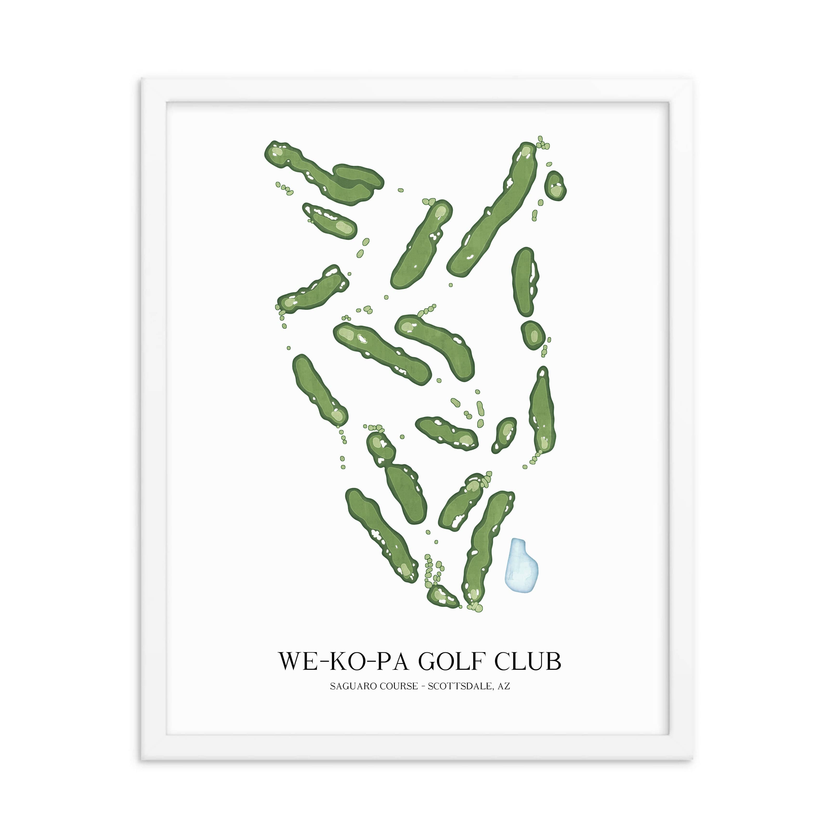 The 19th Hole Golf Shop - Golf Course Prints -  We-Ko-Pa Golf Club - Saguaro Golf Course Map Golf Map