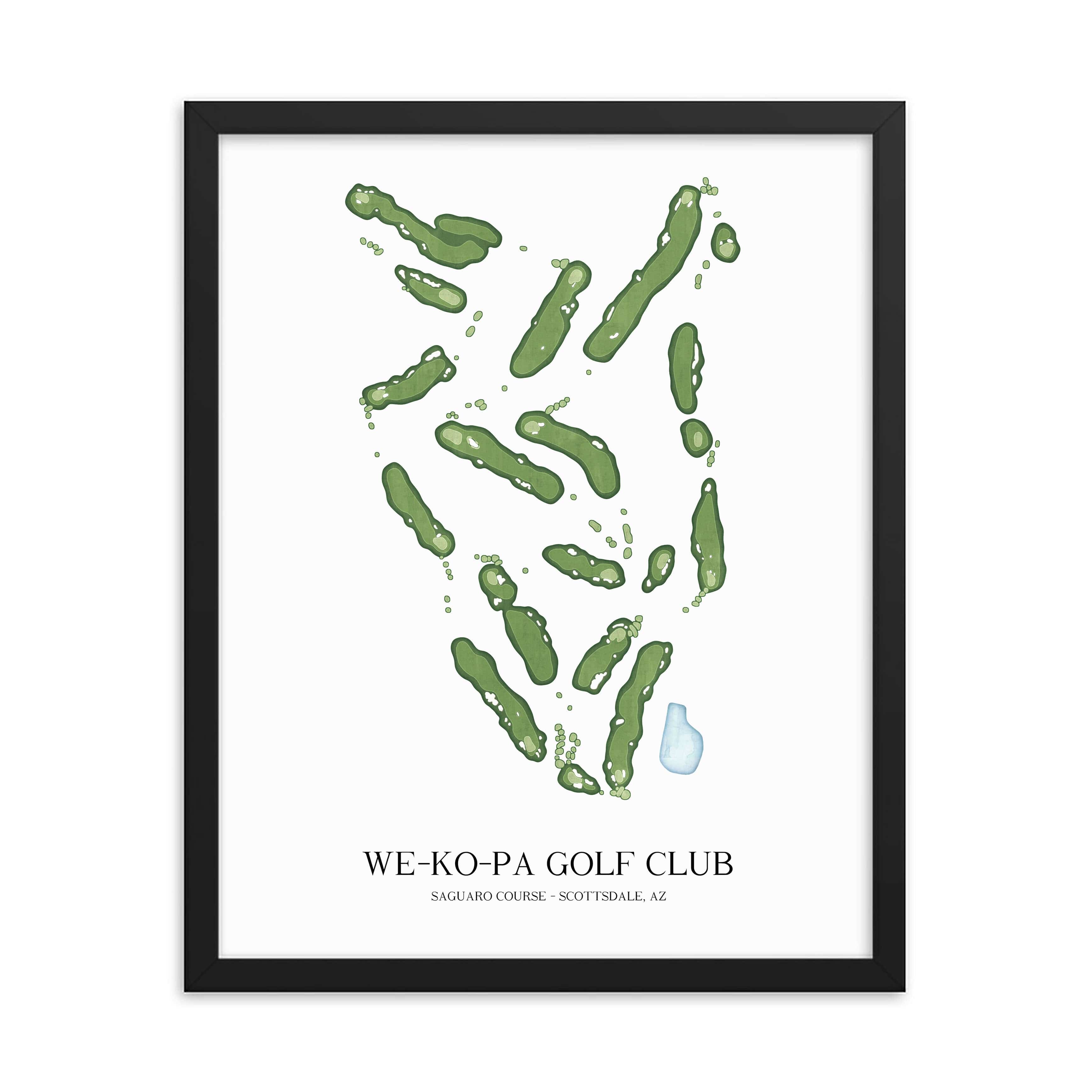 The 19th Hole Golf Shop - Golf Course Prints -  We-Ko-Pa Golf Club - Saguaro Golf Course Map Golf Map