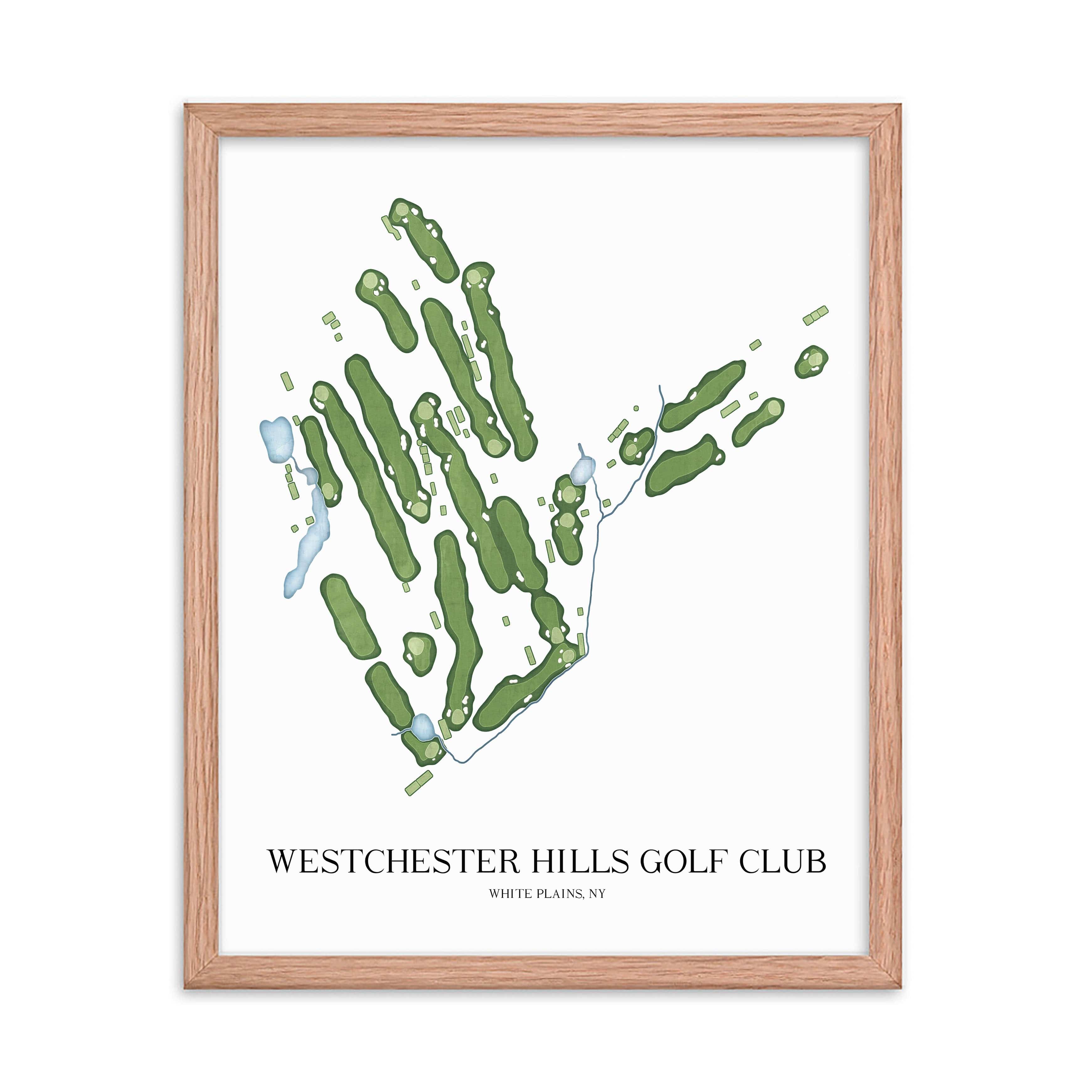 The 19th Hole Golf Shop - Golf Course Prints -  Westchester Hills Golf Club Golf Course Map Golf Map