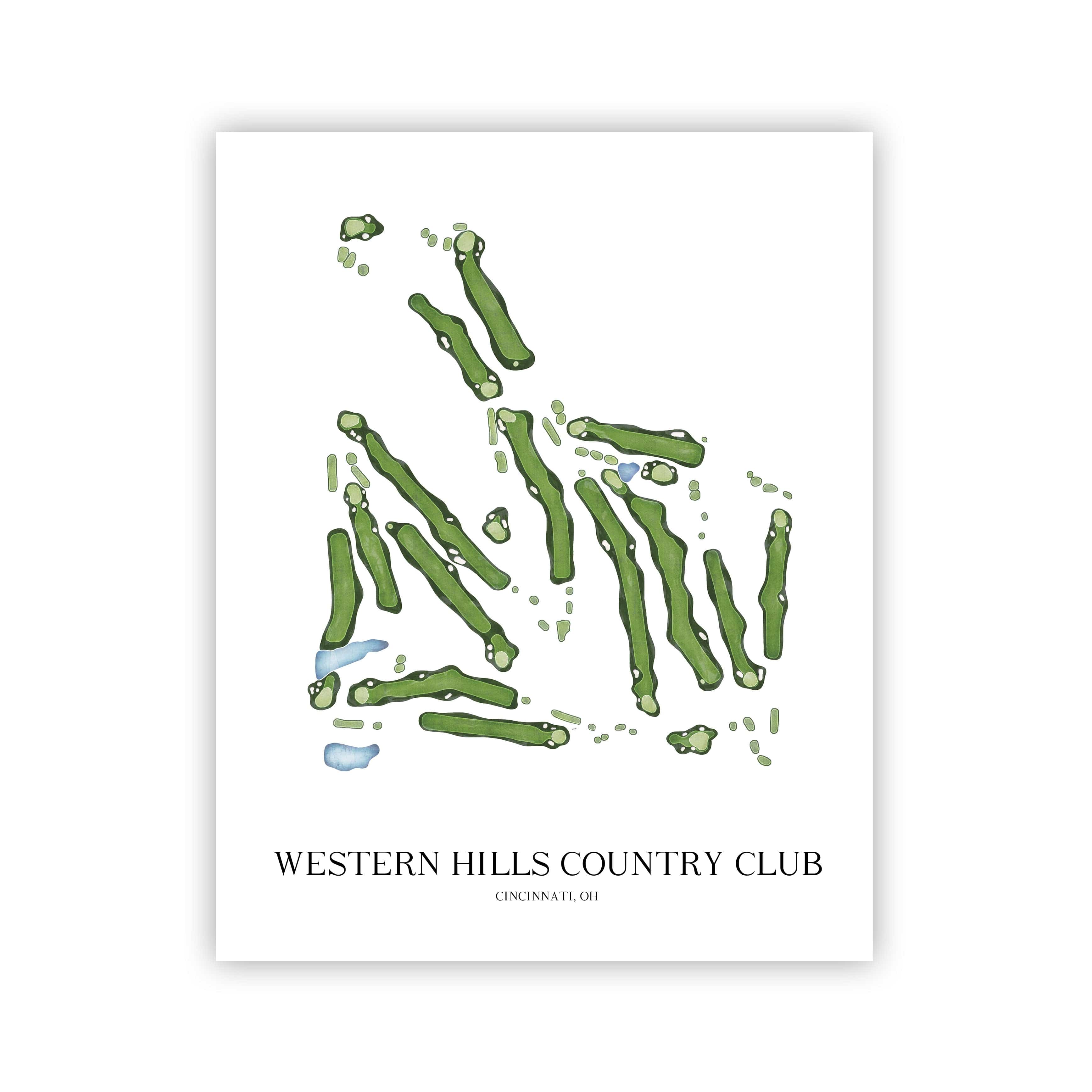 The 19th Hole Golf Shop - Golf Course Prints -  Western Hills Country Club Golf Course Map