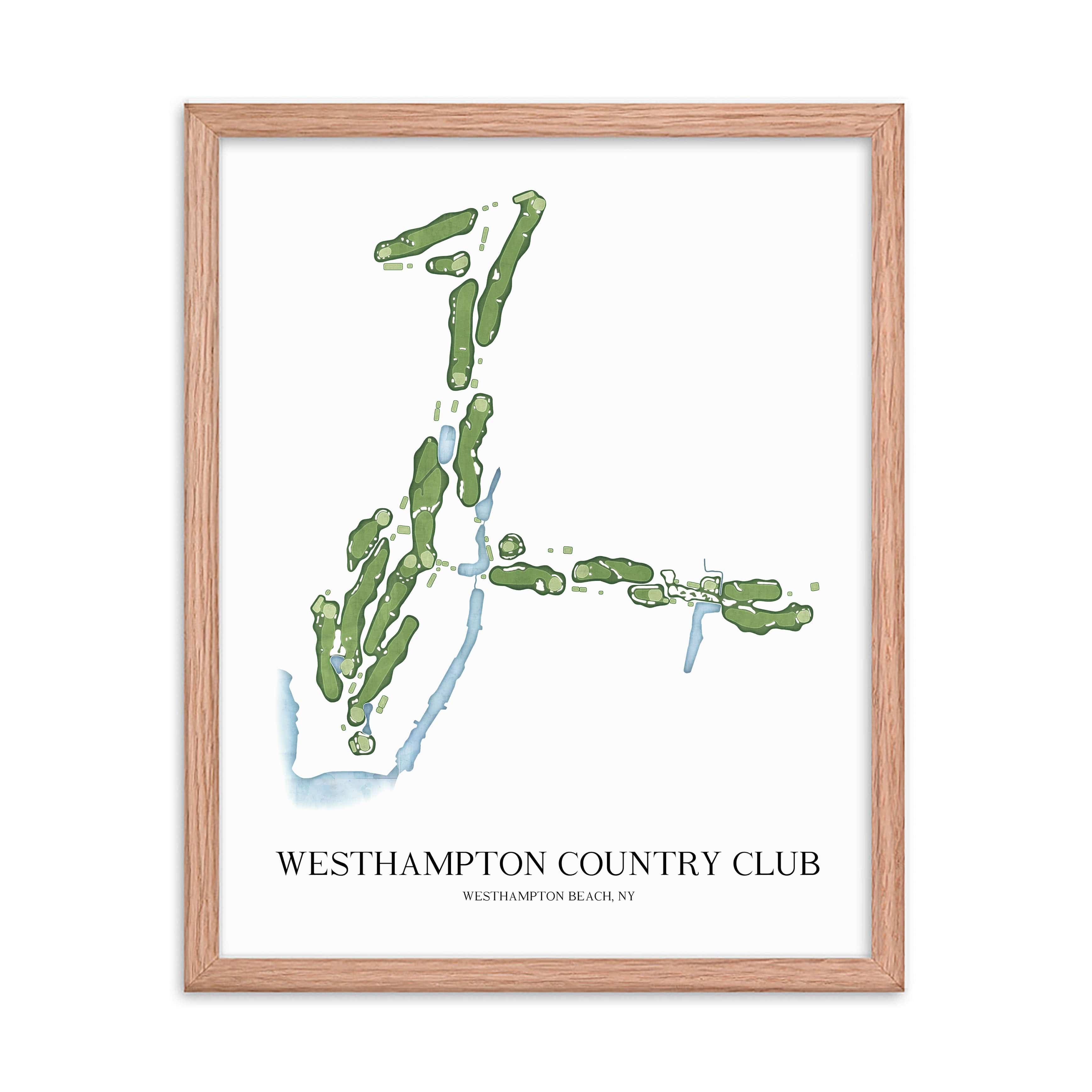 The 19th Hole Golf Shop - Golf Course Prints -  Westhampton Country Club Golf Course Map Golf Map