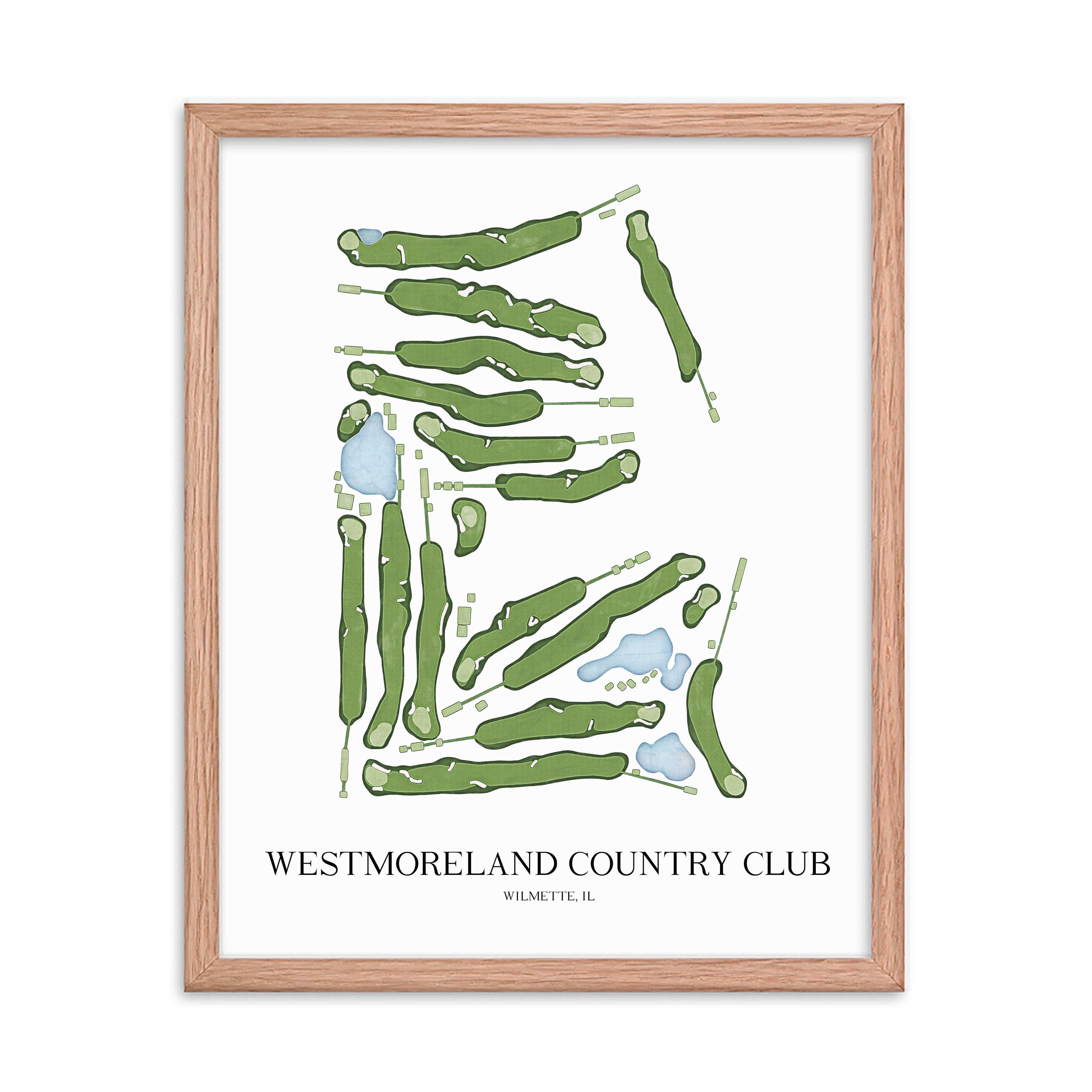 The 19th Hole Golf Shop - Golf Course Prints -  Westmoreland Country Club Golf Course Map Golf Map