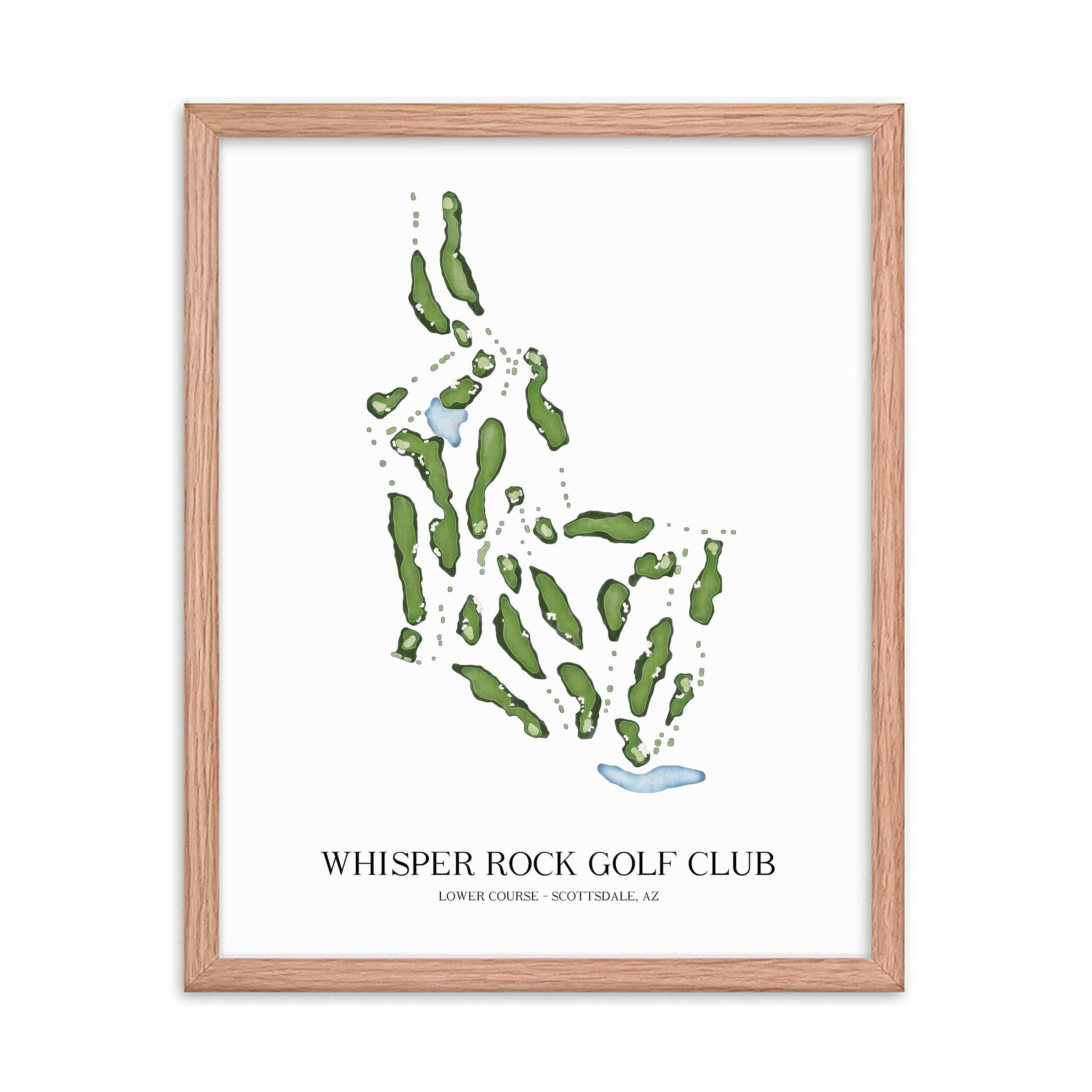 The 19th Hole Golf Shop - Golf Course Prints -  Whisper Rock Golf Club - Lower Course Golf Course Map Golf Map