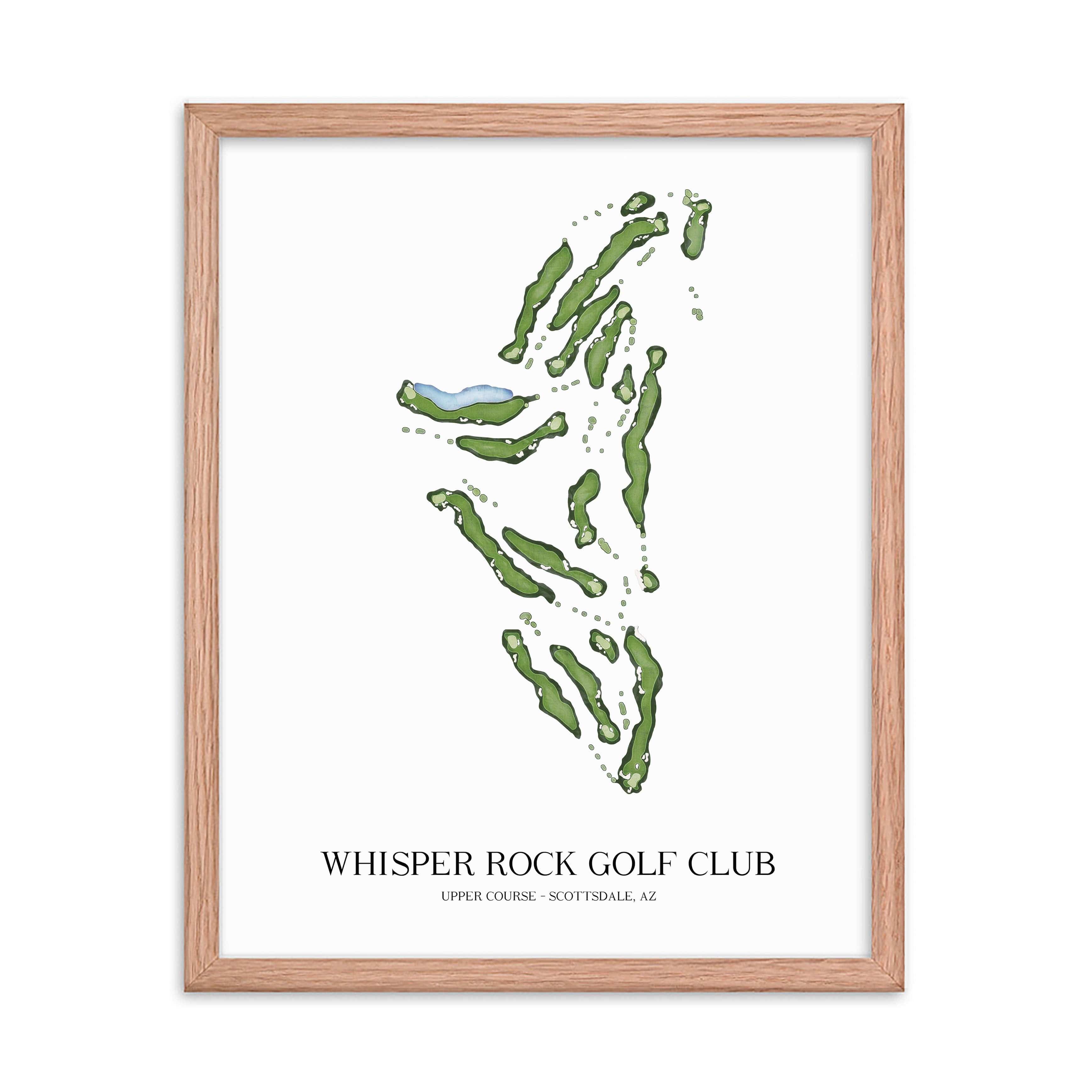 The 19th Hole Golf Shop - Golf Course Prints -  Whisper Rock Golf Club - Upper Course Golf Course Map Golf Map