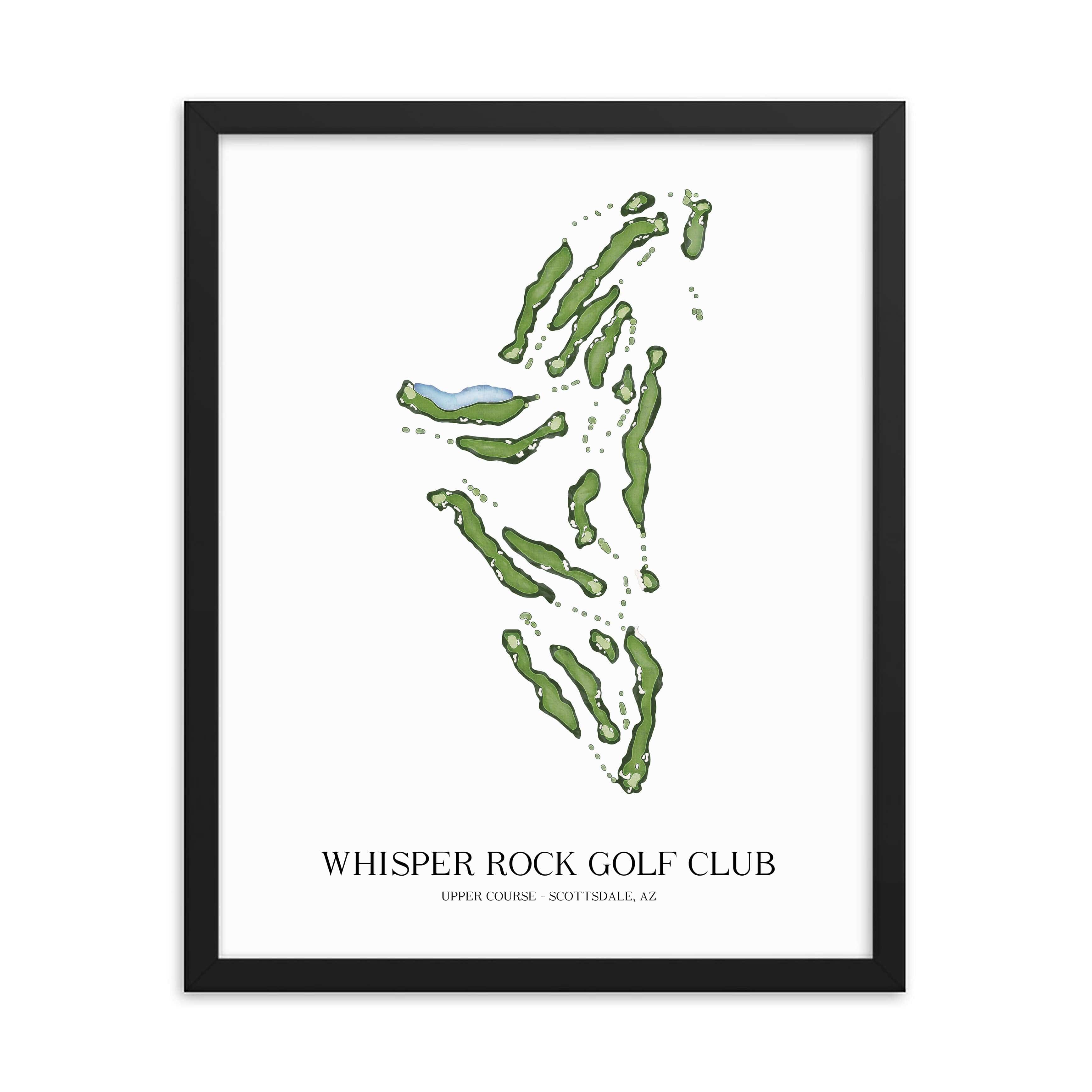 The 19th Hole Golf Shop - Golf Course Prints -  Whisper Rock Golf Club - Upper Course Golf Course Map Golf Map