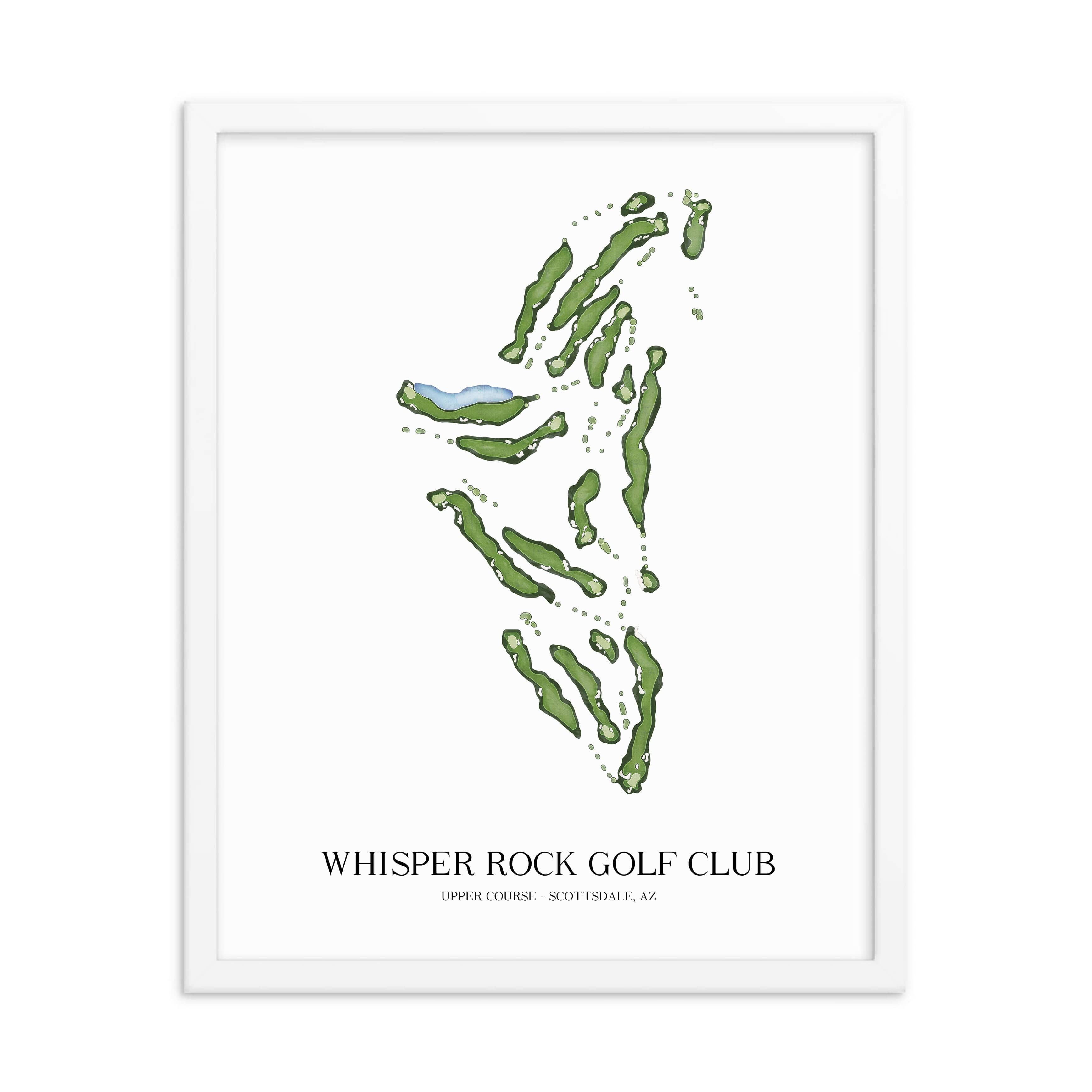 The 19th Hole Golf Shop - Golf Course Prints -  Whisper Rock Golf Club - Upper Course Golf Course Map Golf Map