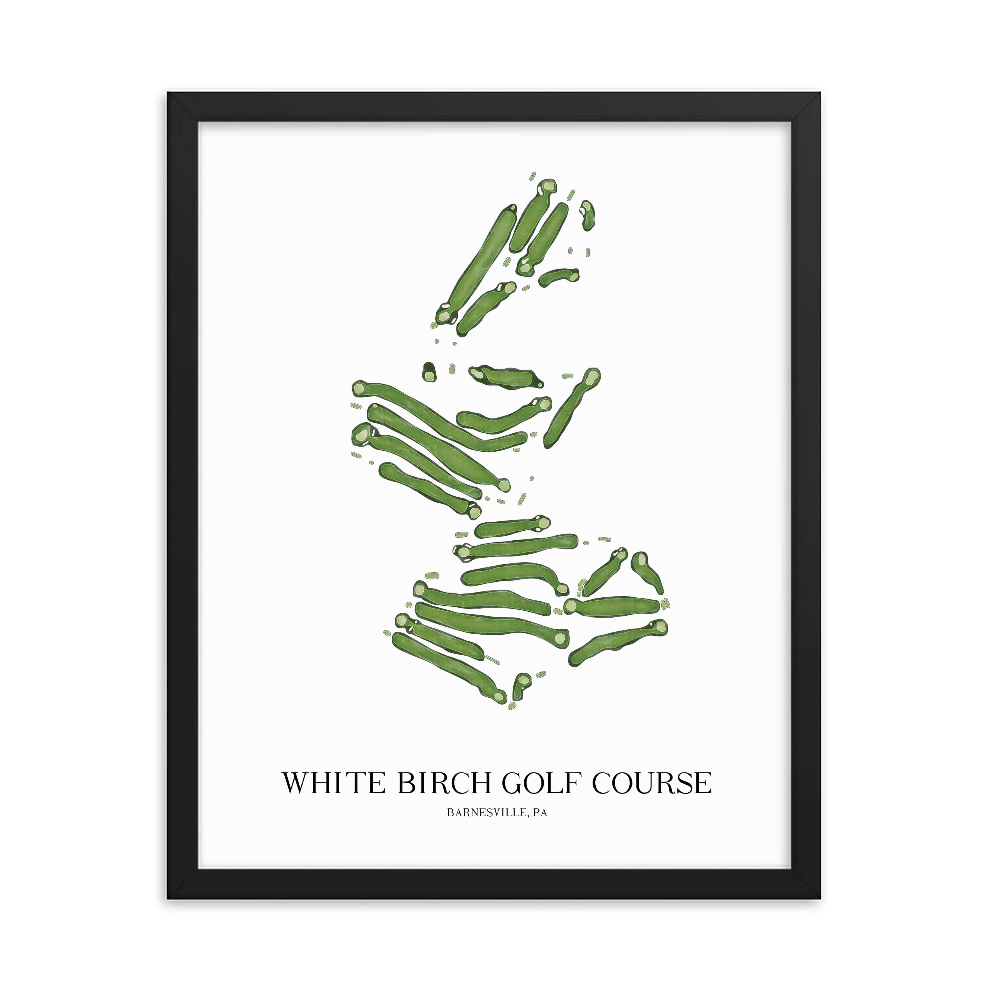 The 19th Hole Golf Shop - Golf Course Prints -  White Birch Golf Course Golf Course Map Golf Map