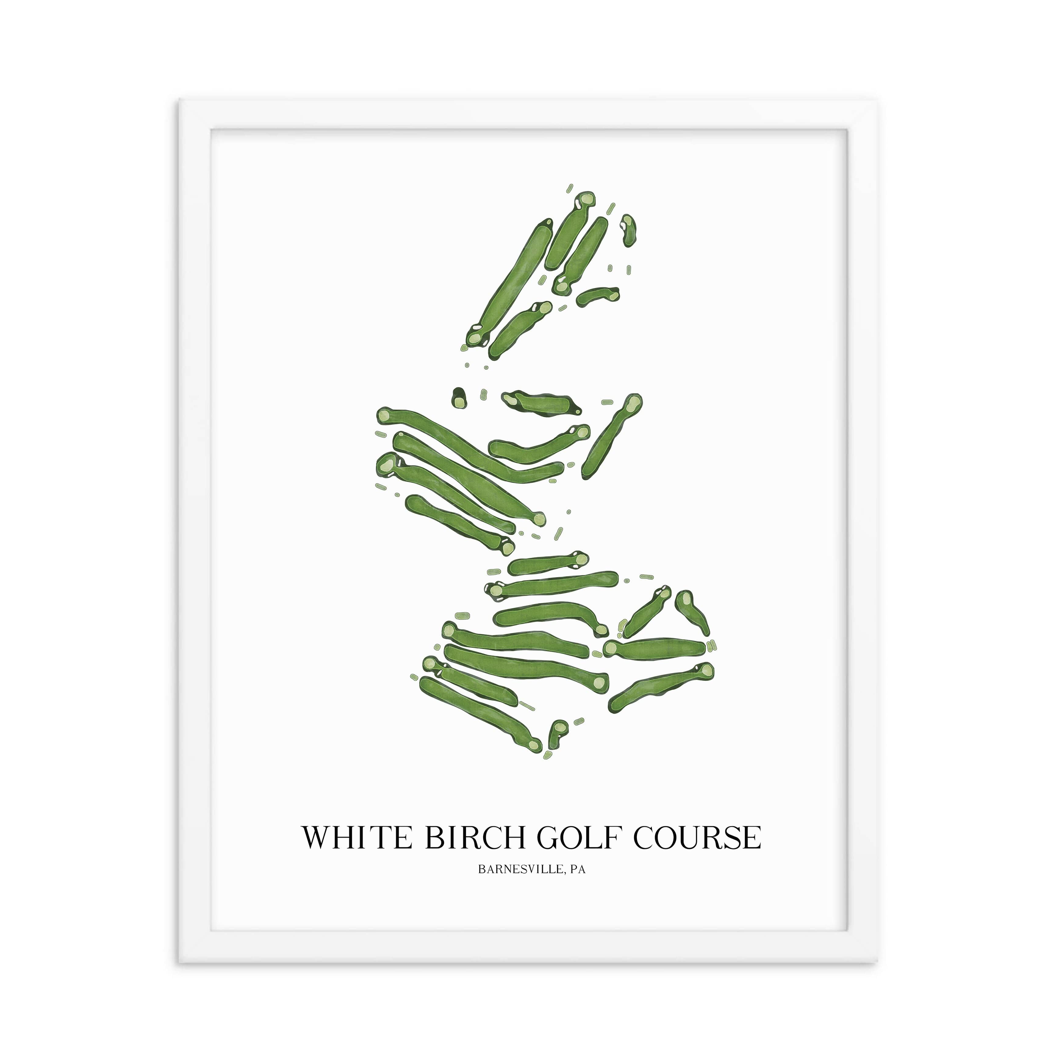 The 19th Hole Golf Shop - Golf Course Prints -  White Birch Golf Course Golf Course Map Golf Map