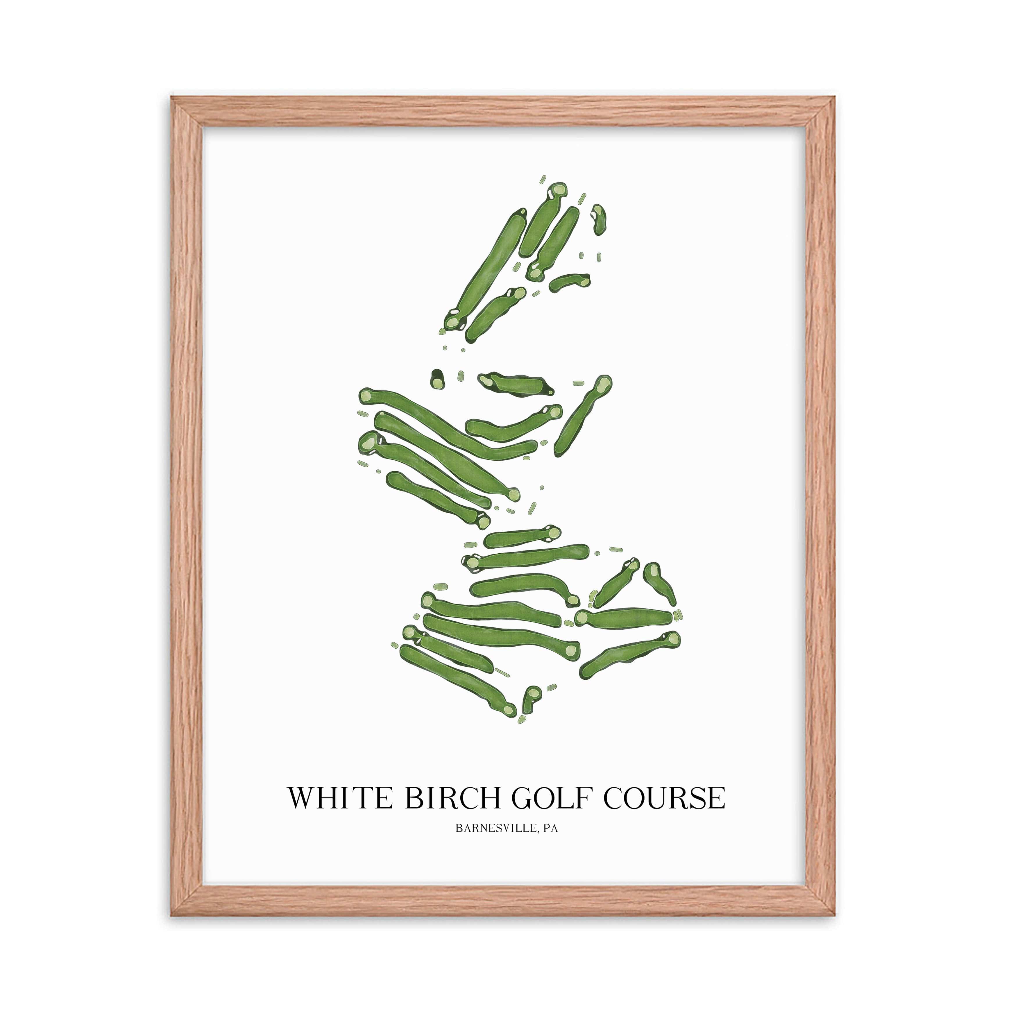 The 19th Hole Golf Shop - Golf Course Prints -  White Birch Golf Course Golf Course Map Golf Map