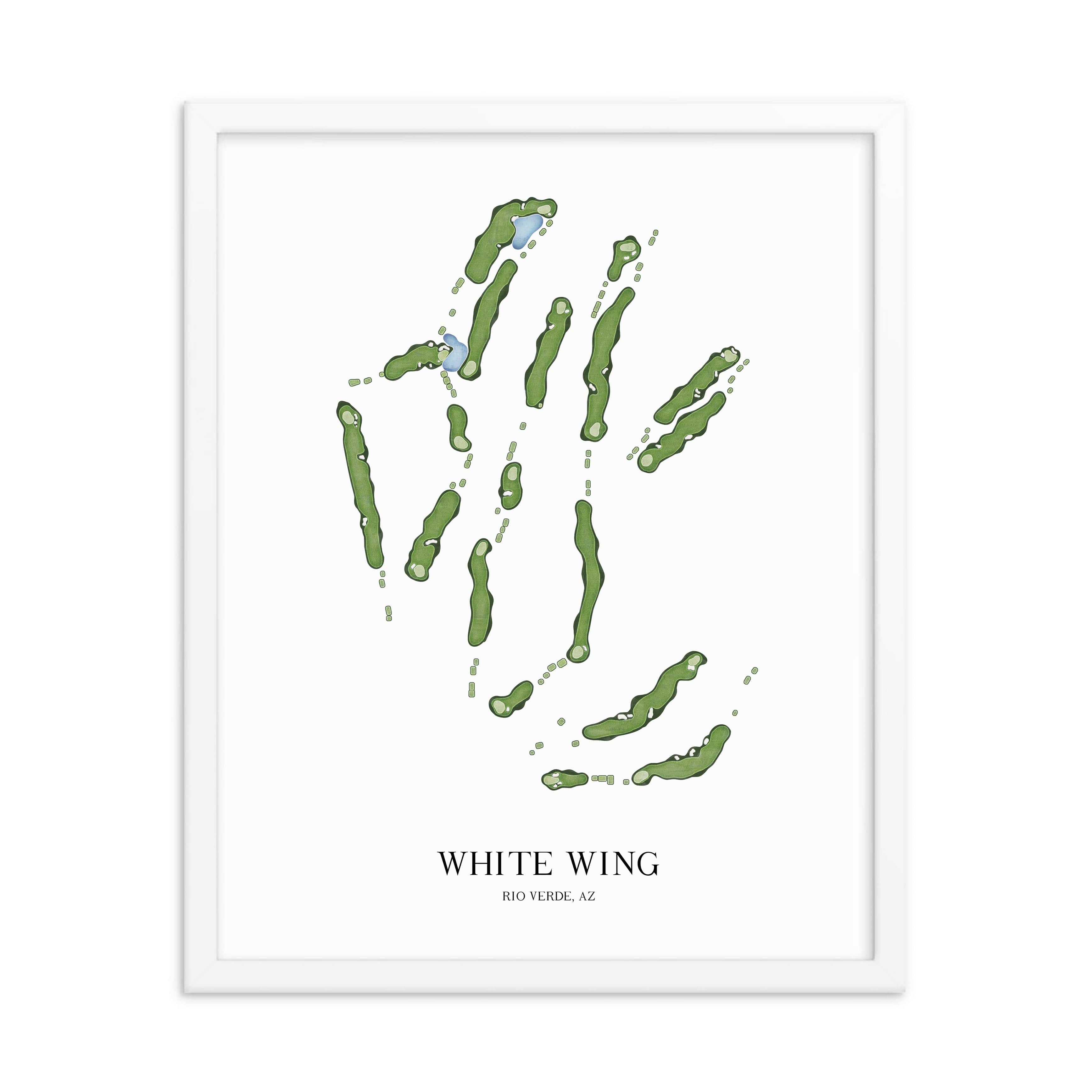 The 19th Hole Golf Shop - Golf Course Prints -  White Wing Golf Course Map